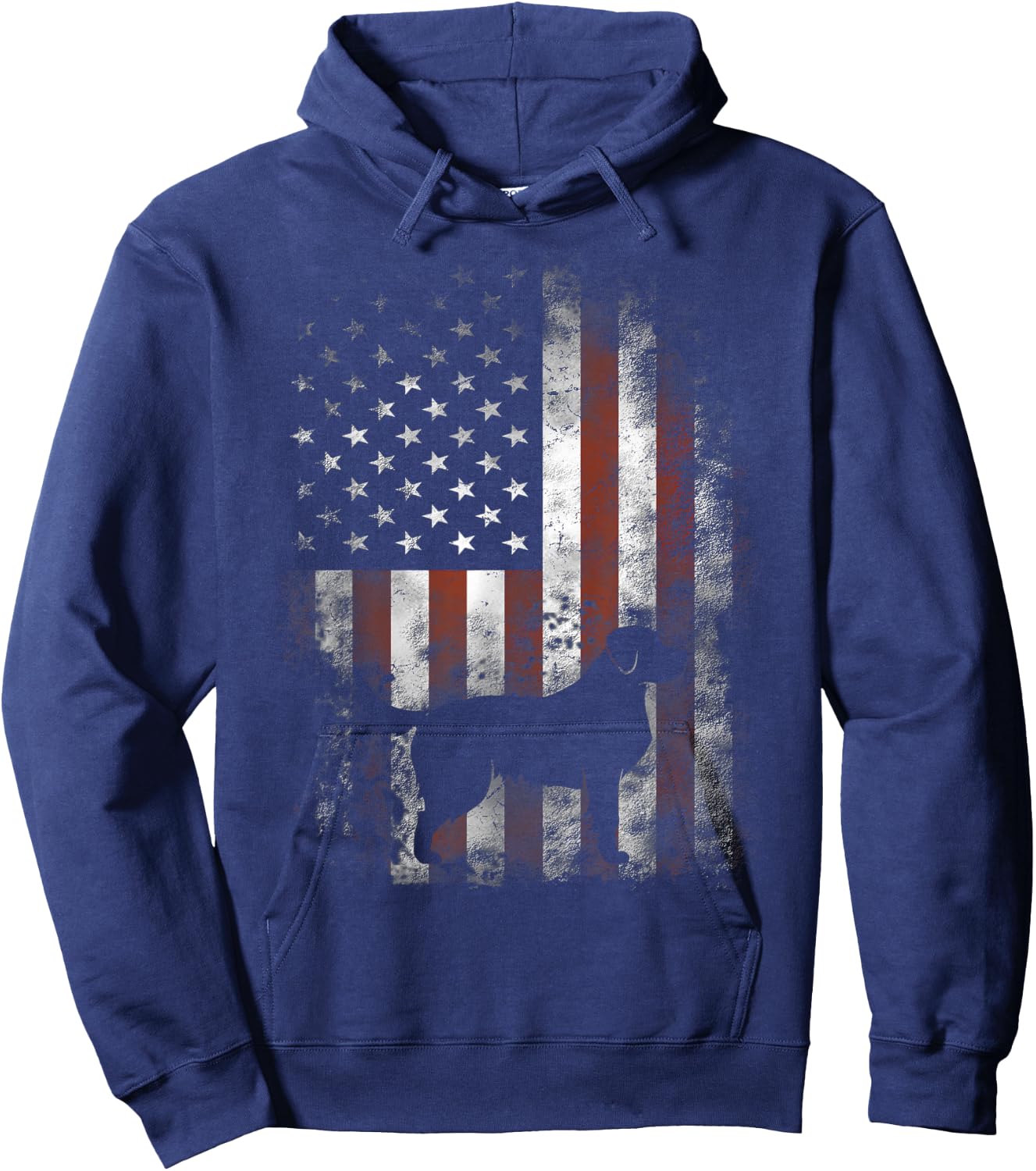 Golden Retriever American Flag Patriotic 4th Of July Kids Men Hoodie - Hoodie | Navy