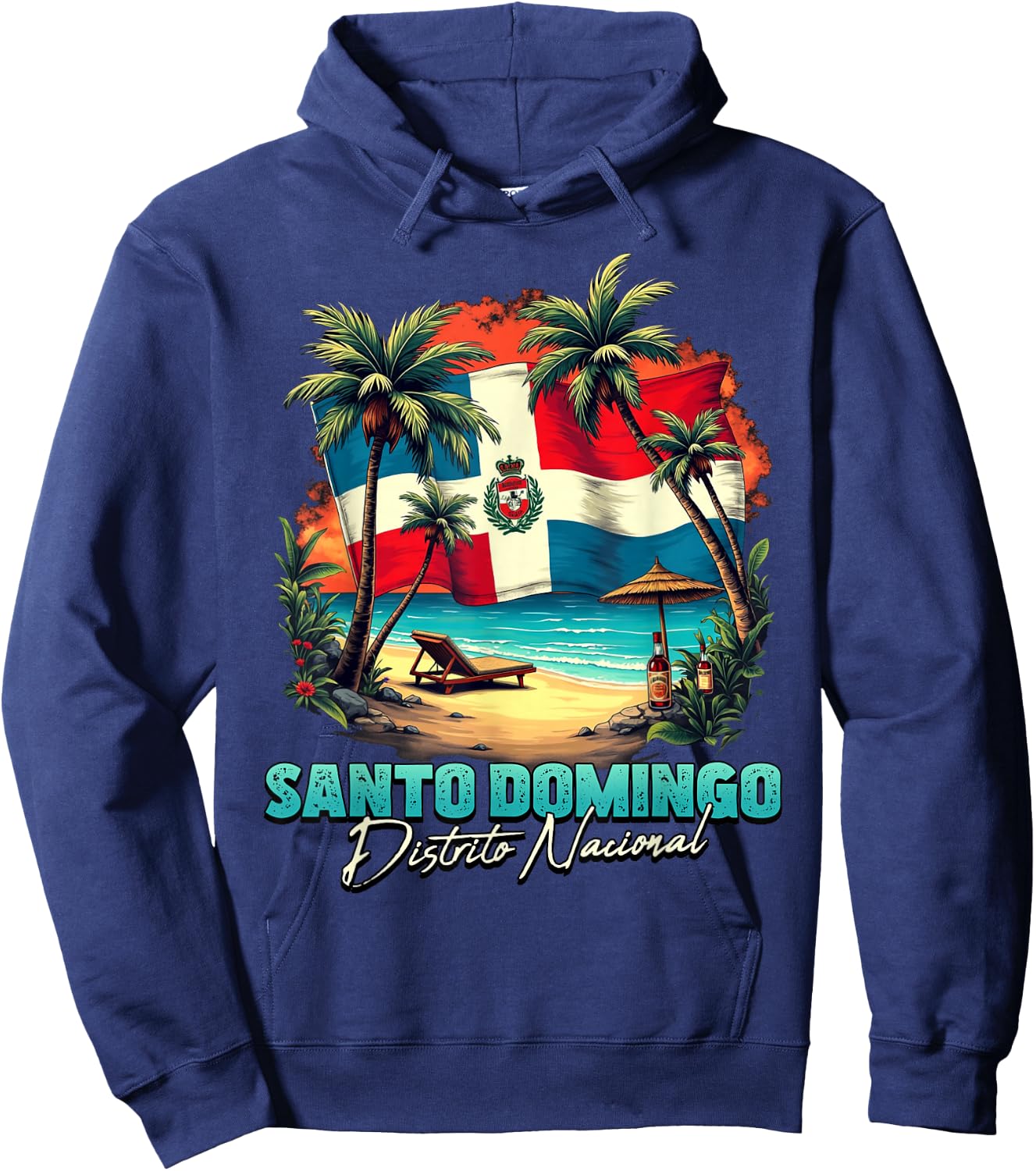 Santo Domingo Distrito Nacional Dominican Republic Beach Hoodie - Hoodie | Navy