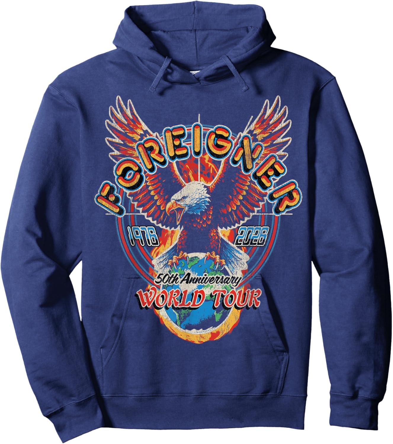 Foreigner 50th Anniversary Tour Hoodie - Hoodie | Navy
