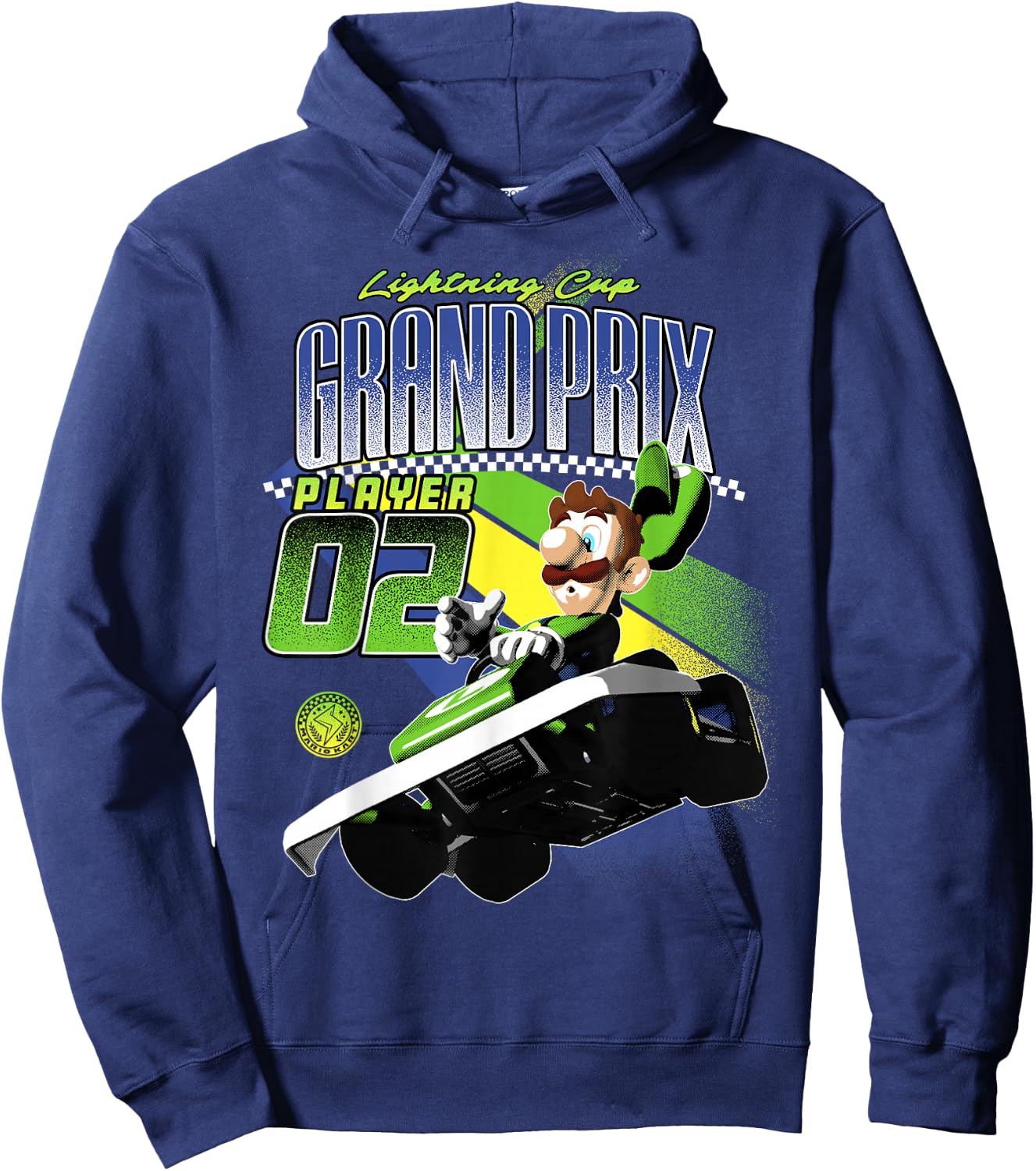 Mario Kart Retro Grand Prix Player 2 Luigi Graphic Hoodie - Hoodie | Navy
