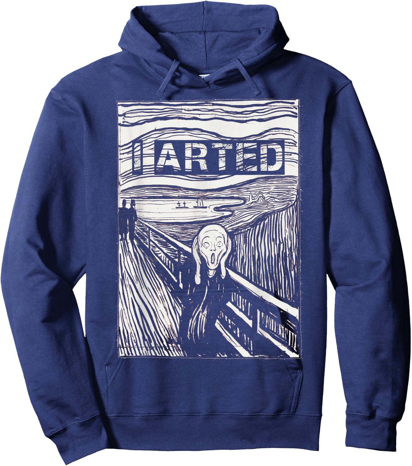 I Arted Artist Art Teacher Funny Painter Gift The Scream Hoodie - Hoodie | Navy