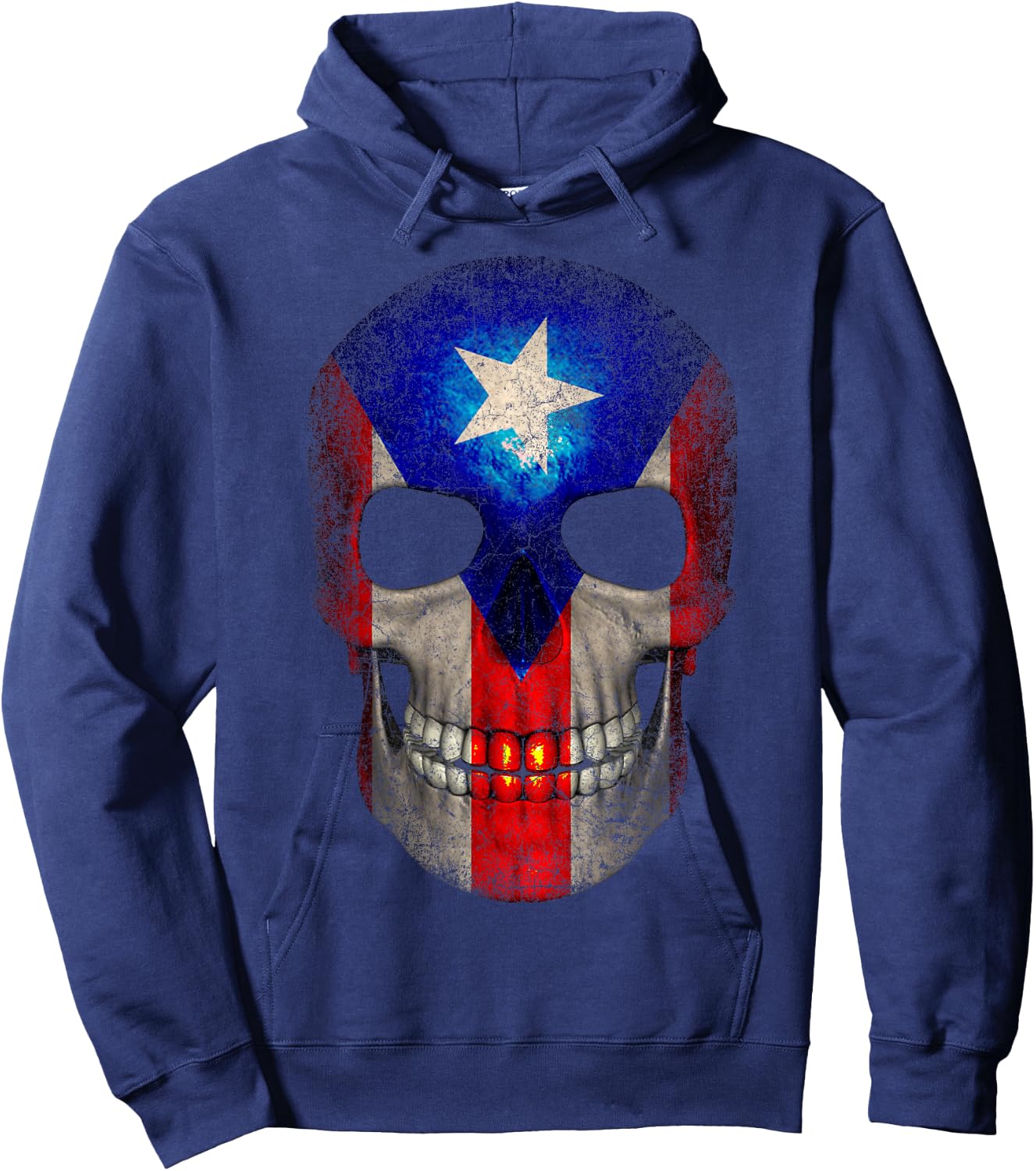 Puerto Rico T Shirt Skull Men Women Kids Vintage Novelty Hoodie - Hoodie | Navy