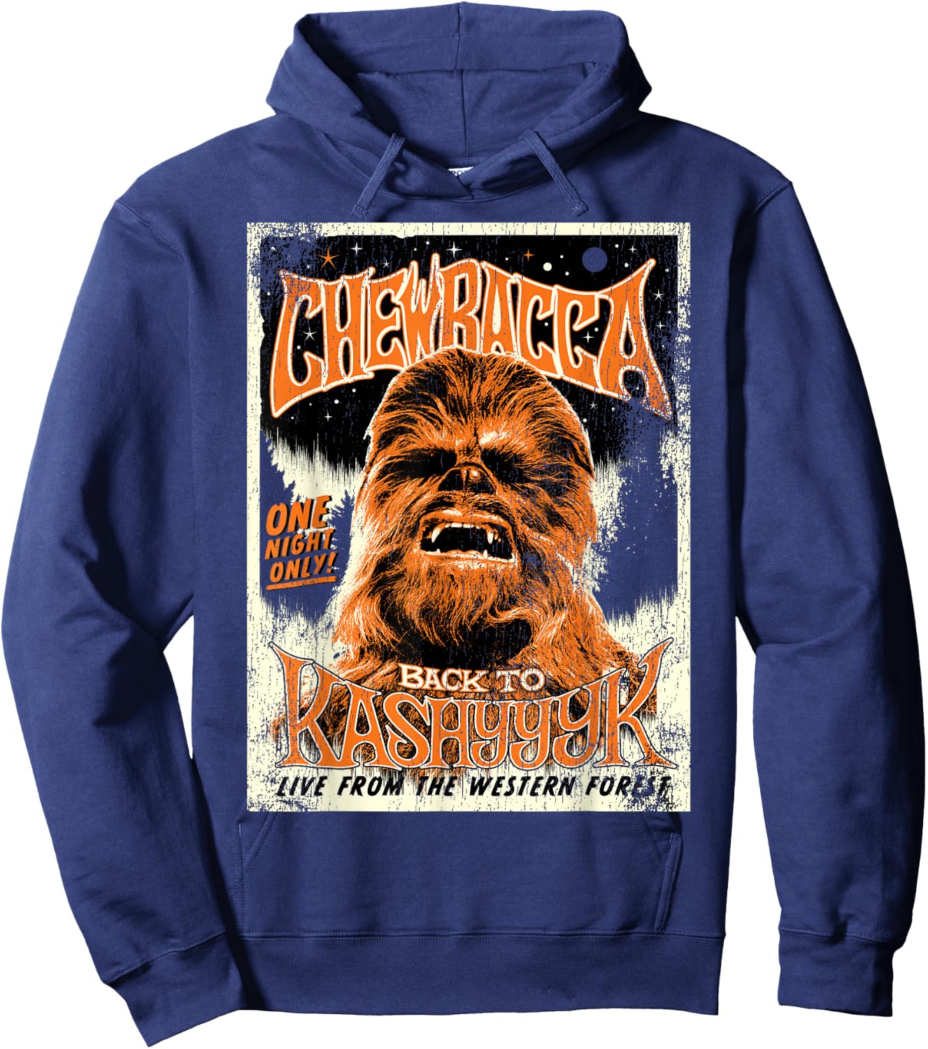 Star Wars Chewbacca Vintage Concert Back To Kashyyyk Poster Hoodie - Hoodie | Navy