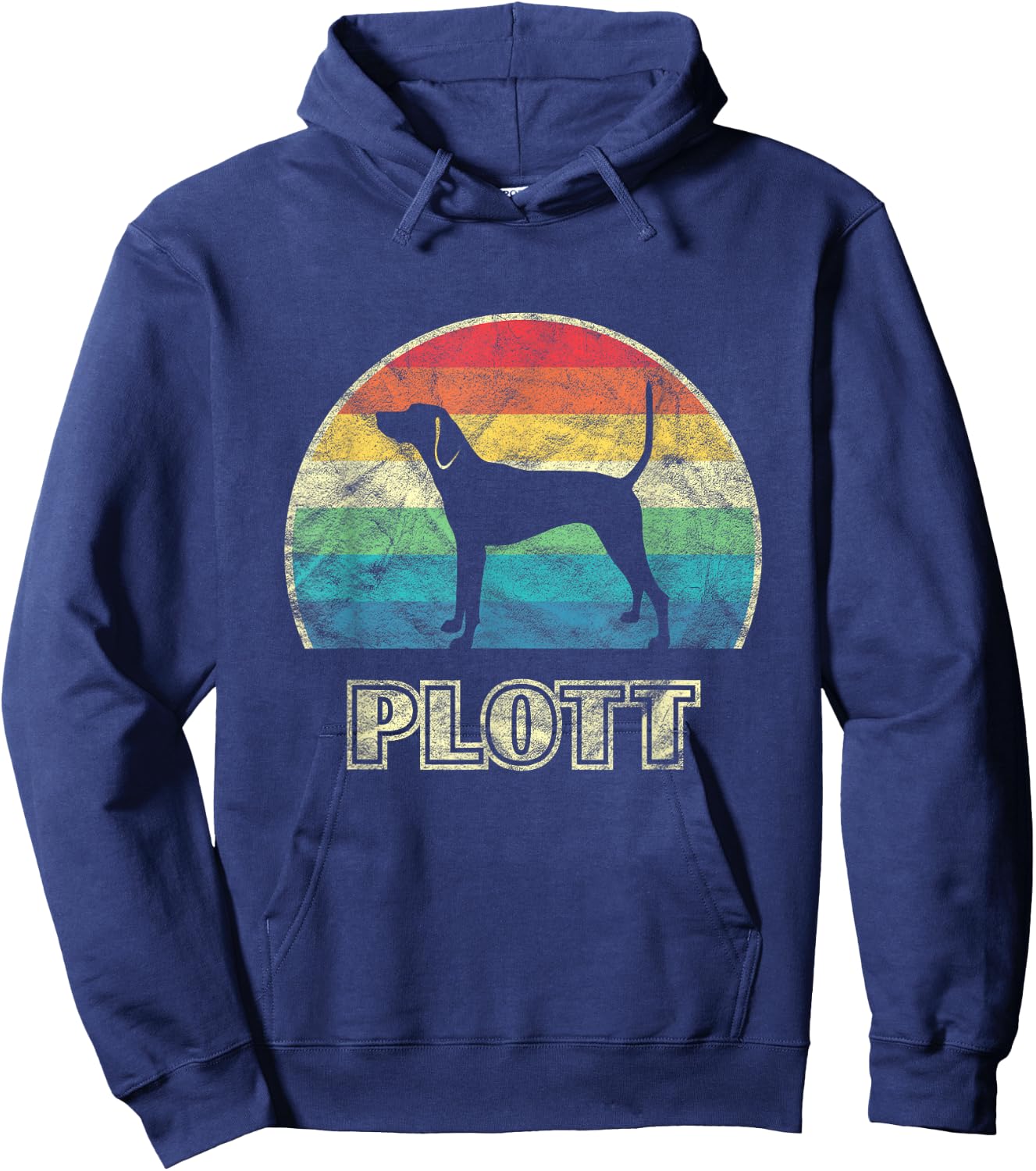 Plott Hound Vintage Style Dog Hoodie - Hoodie | Navy