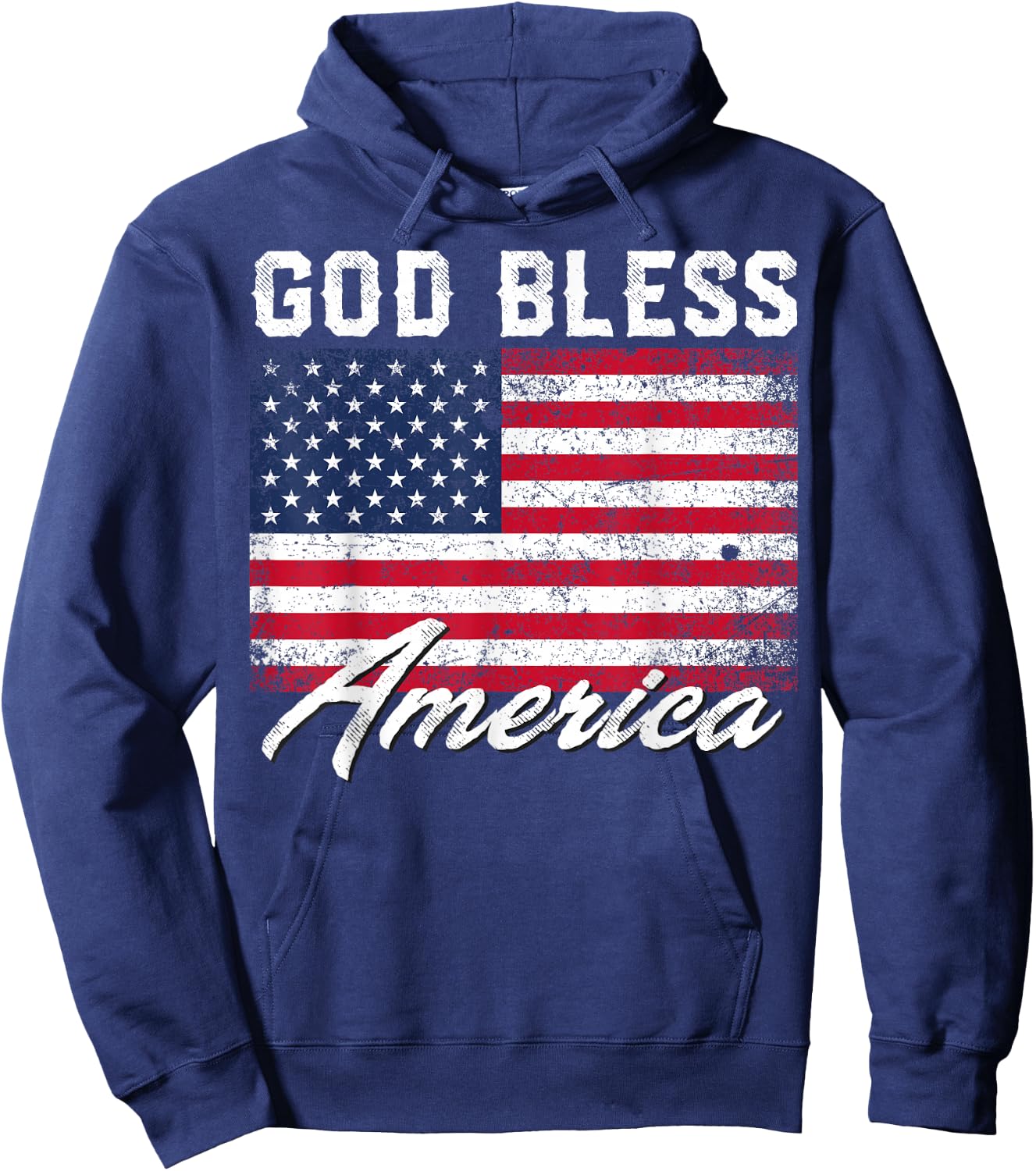 God Bless America USA Flag 4th of July Patriotic Small Hoodie - Hoodie | Navy