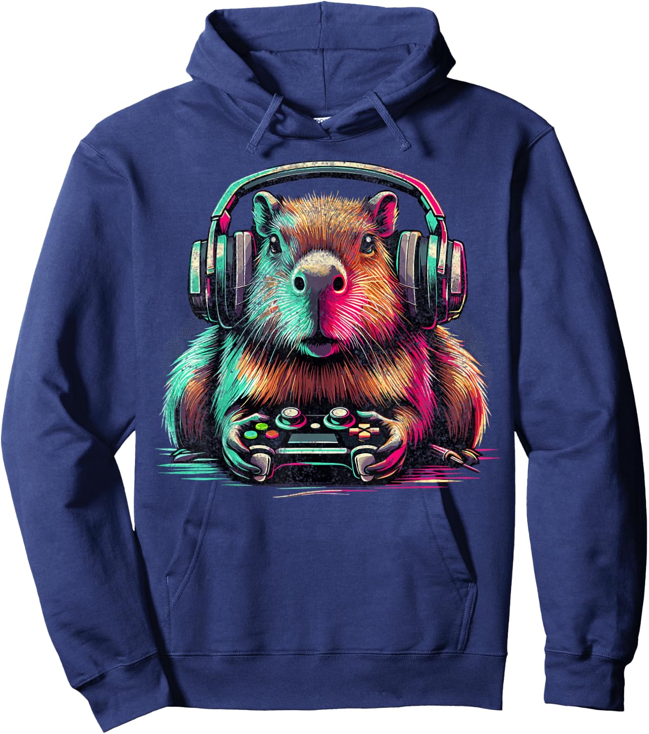 Funny Capybara Lover -Kids Capybara Video Games Graphic Hoodie - Hoodie | Navy