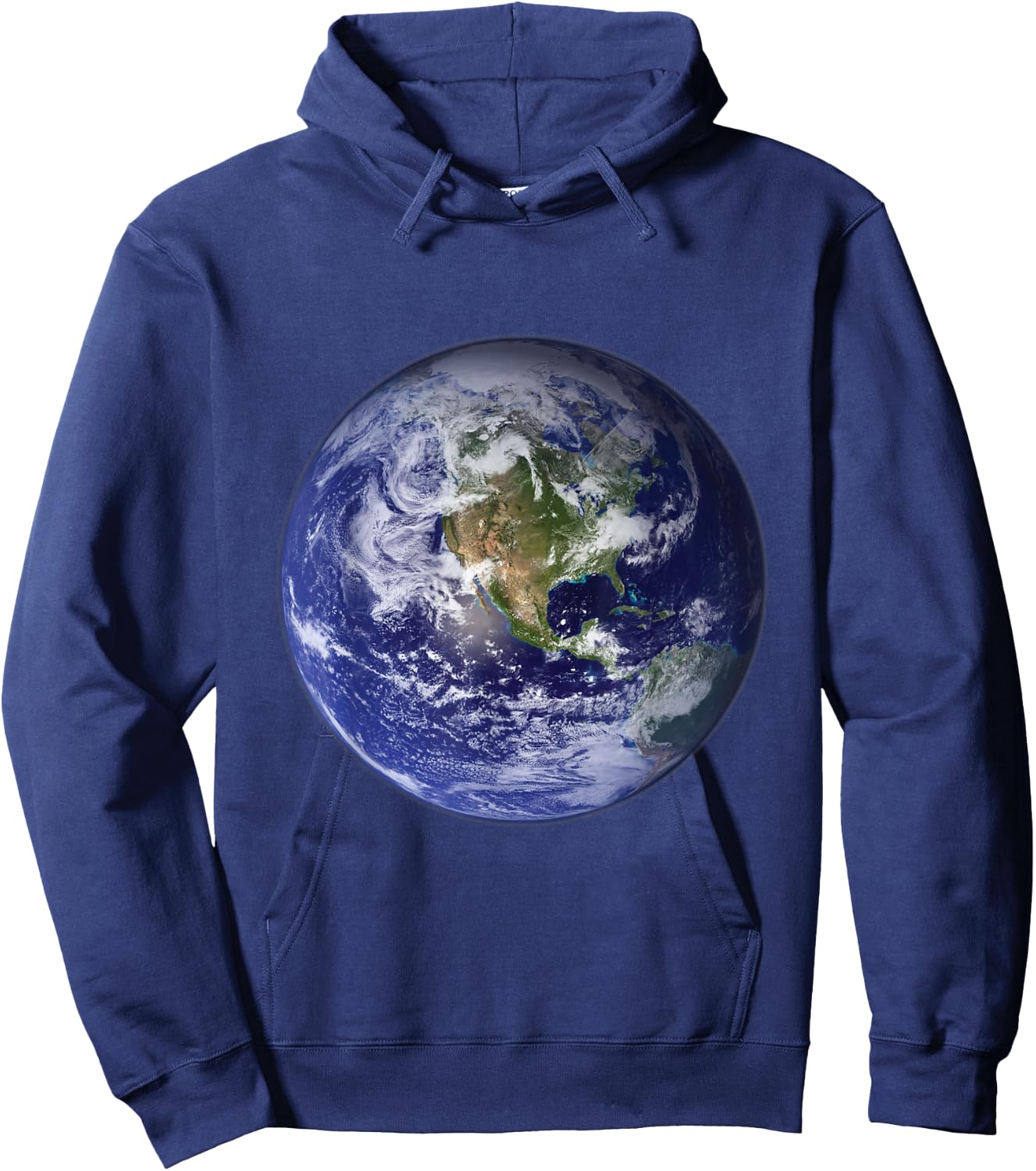 Earth Planet, Flat, Earth North America Globe Space Clouds Hoodie - Hoodie | Navy