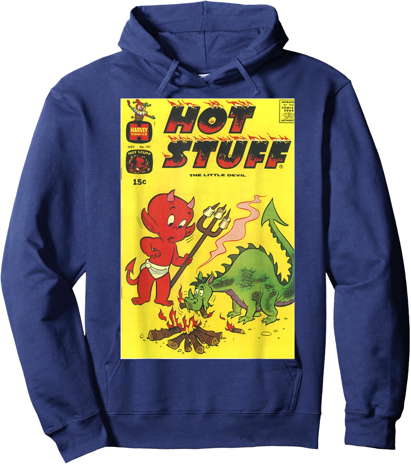 Hot Stuff The Little Devil Dragon Comic Book Cover Hoodie - Hoodie | Navy