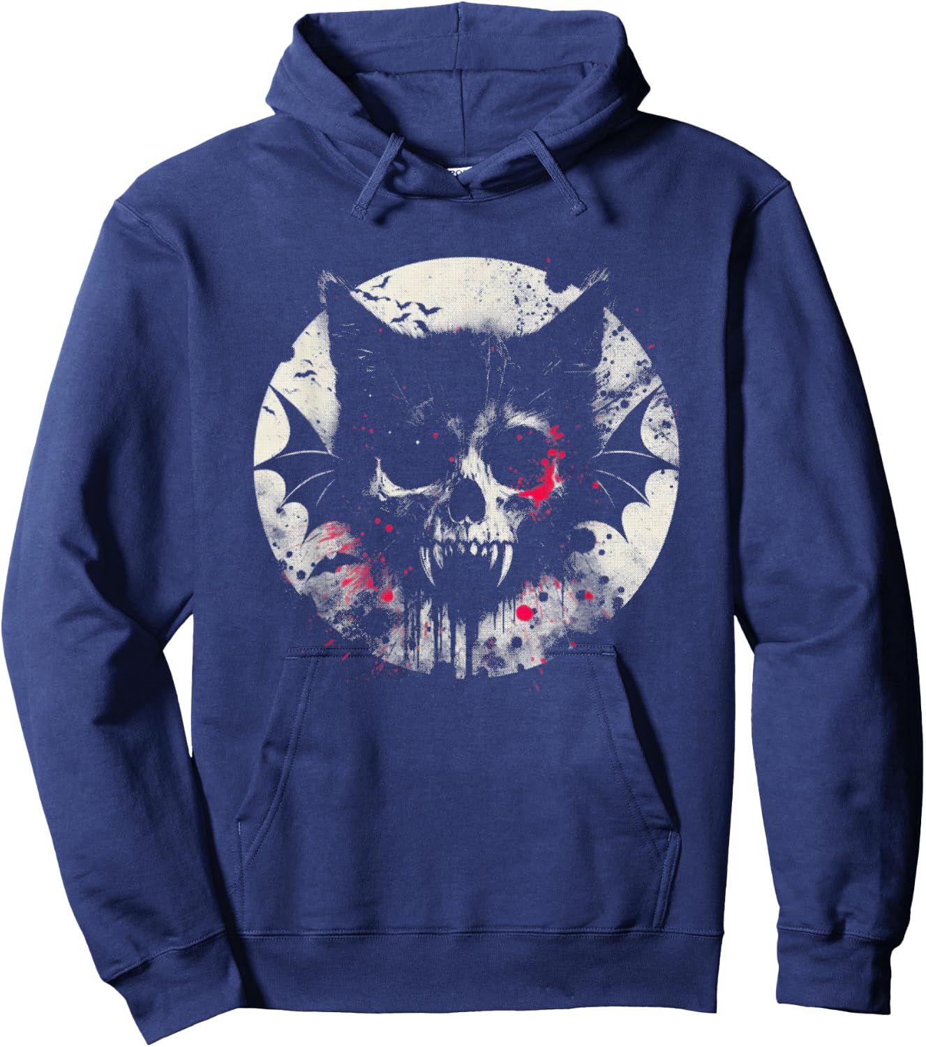 Vampire Cat Bat - Creepy Cat Monster Halloween Lover Hoodie - Hoodie | Navy