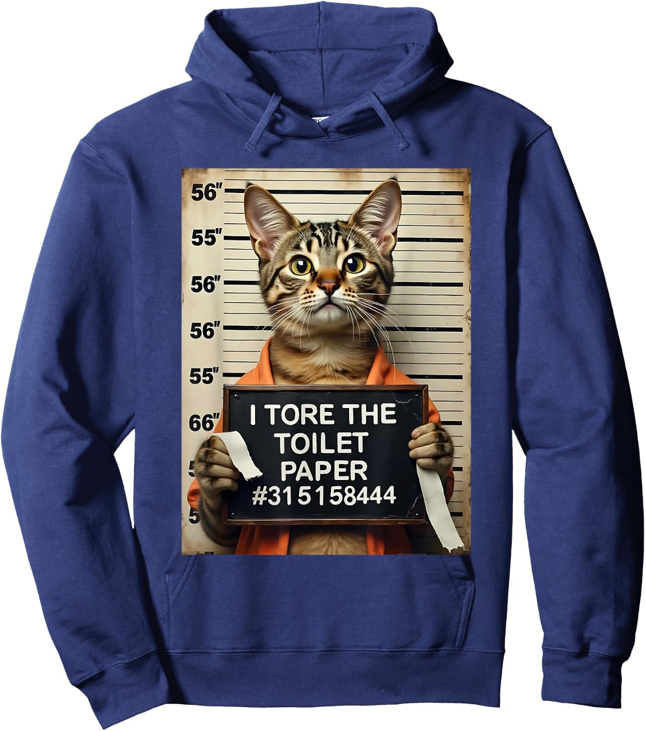 Roaring Bad Cat I Tore The Toilet Paper Hoodie - Hoodie | Navy
