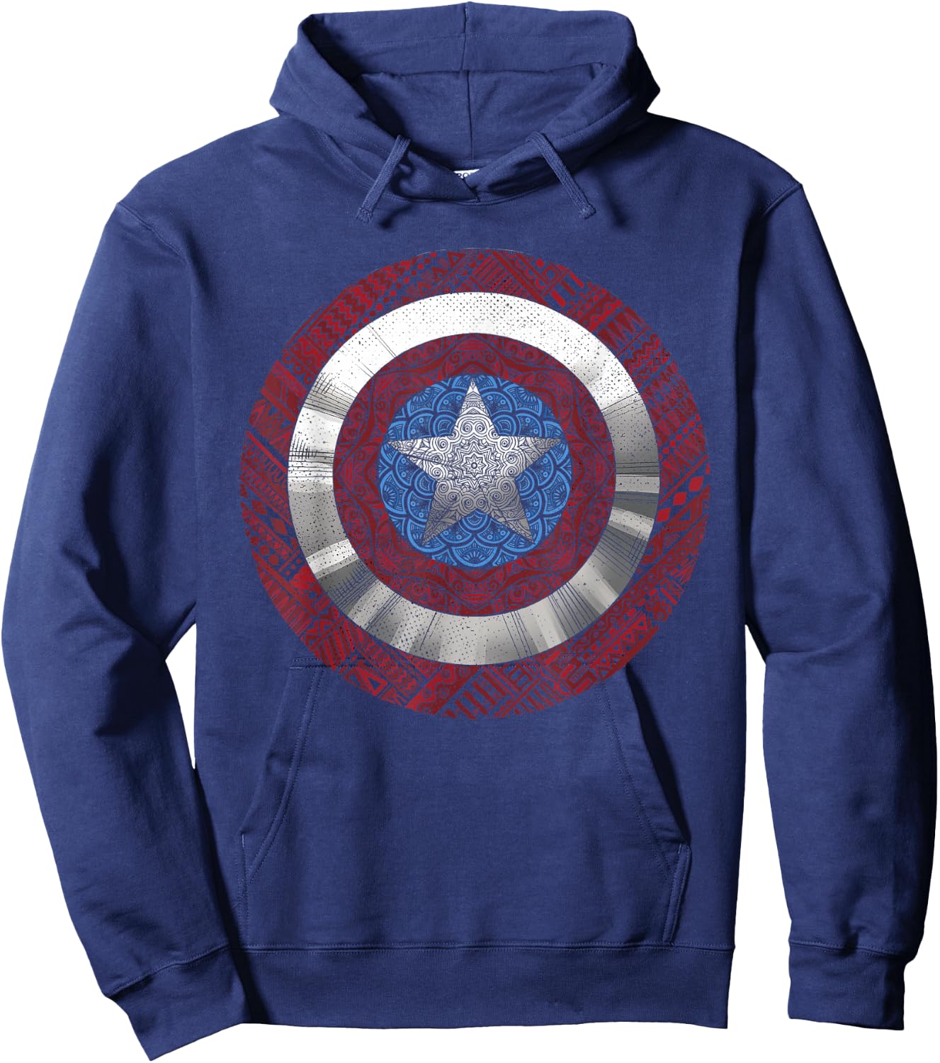 Marvel Comics Captain America Avenger Ornate Shield Hoodie - Hoodie | Navy