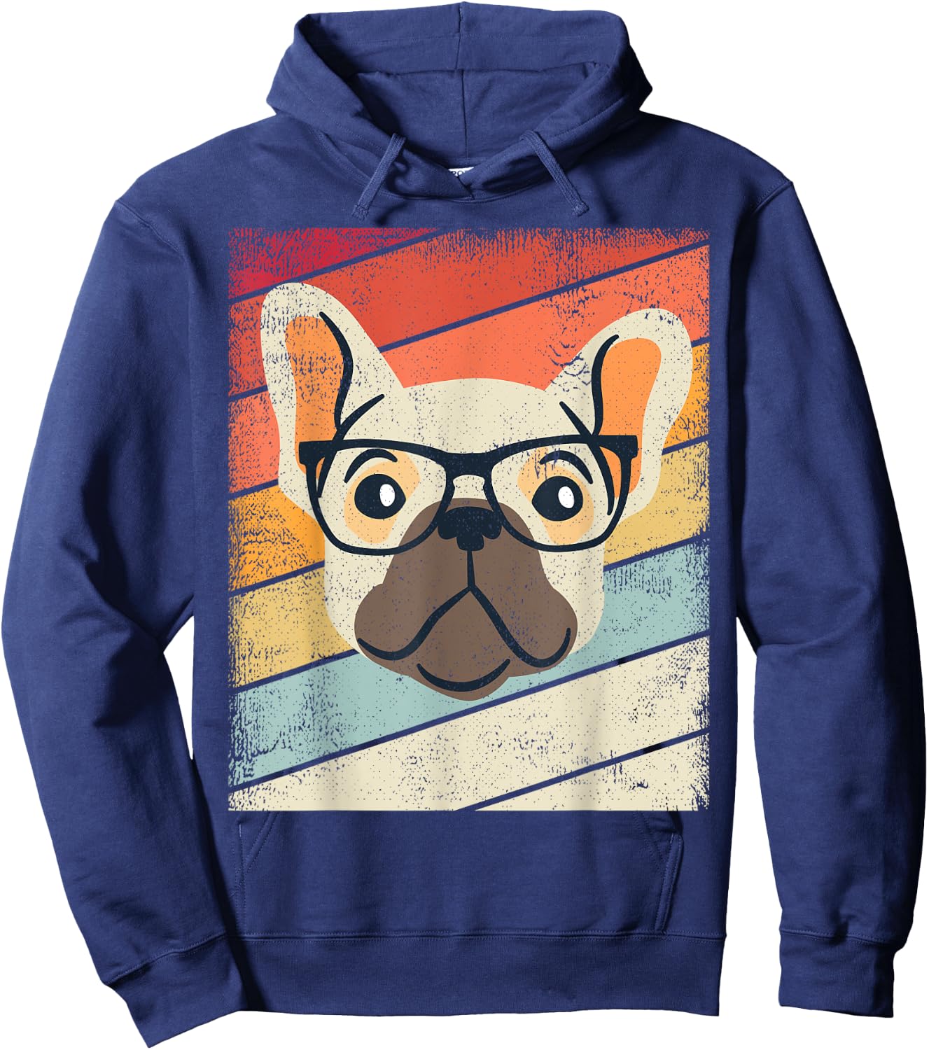 Vintage Dog Reading Glasses Retro Graphic Gift Kids, Youth Hoodie - Hoodie | Navy