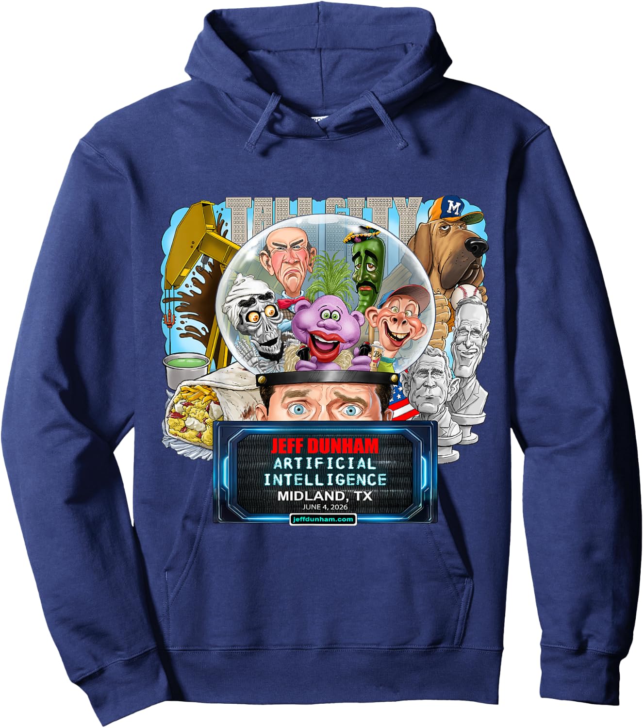 Jeff Dunham Midland, TX (2026) Hoodie - Hoodie | Navy