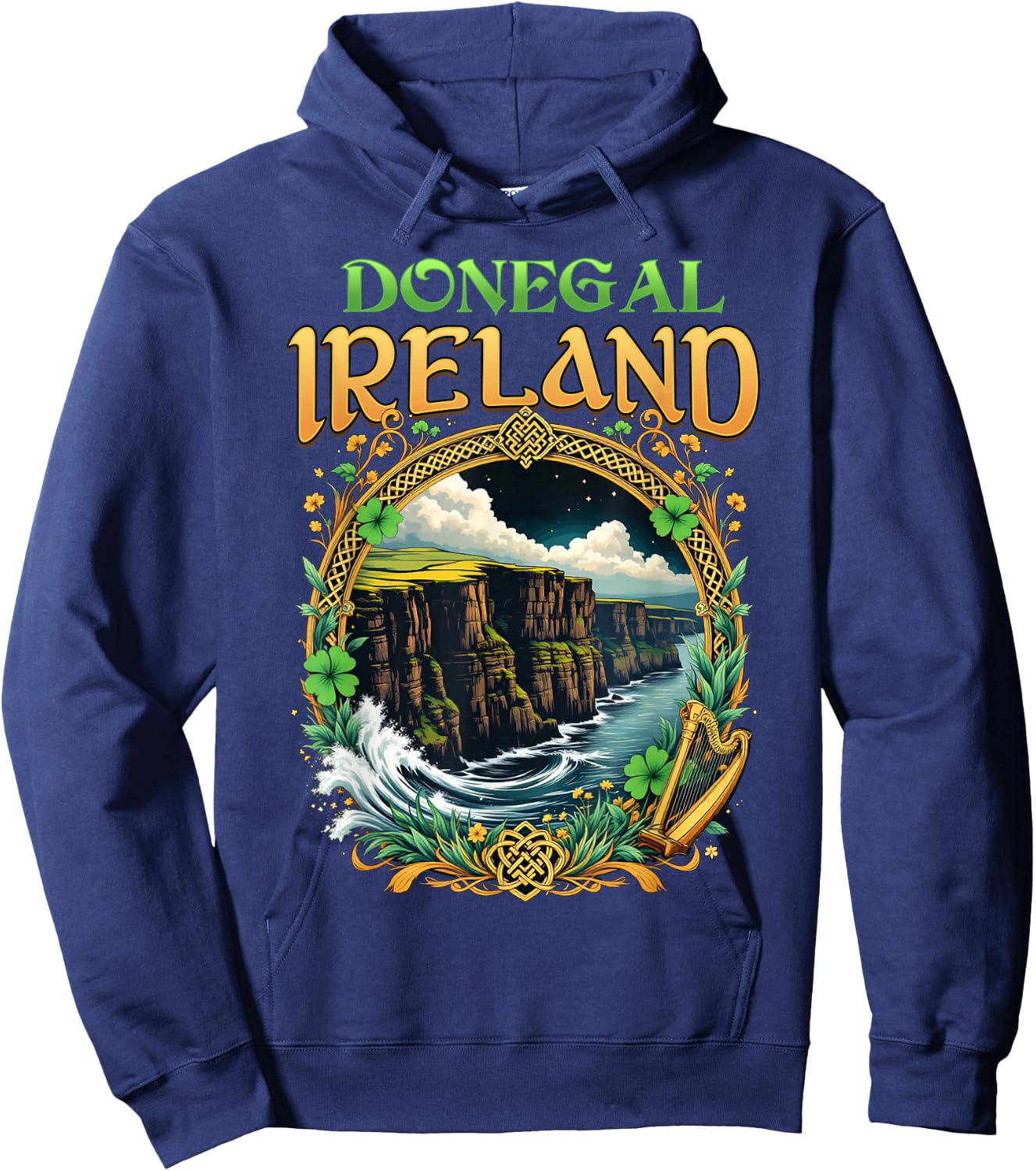 Donegal Ireland Souvenir Sea Cliffs Donegal Vacation Travel Hoodie - Hoodie | Navy