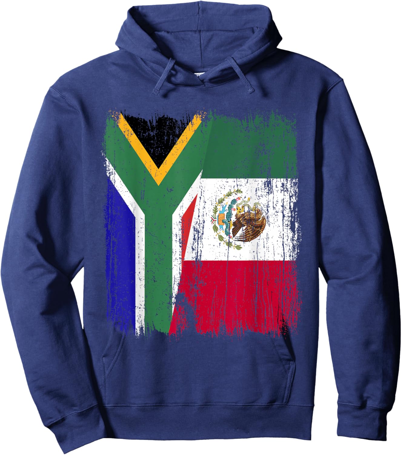 South Africa Mexico Half Flag South African Mexican Heritage Hoodie - Hoodie | Navy