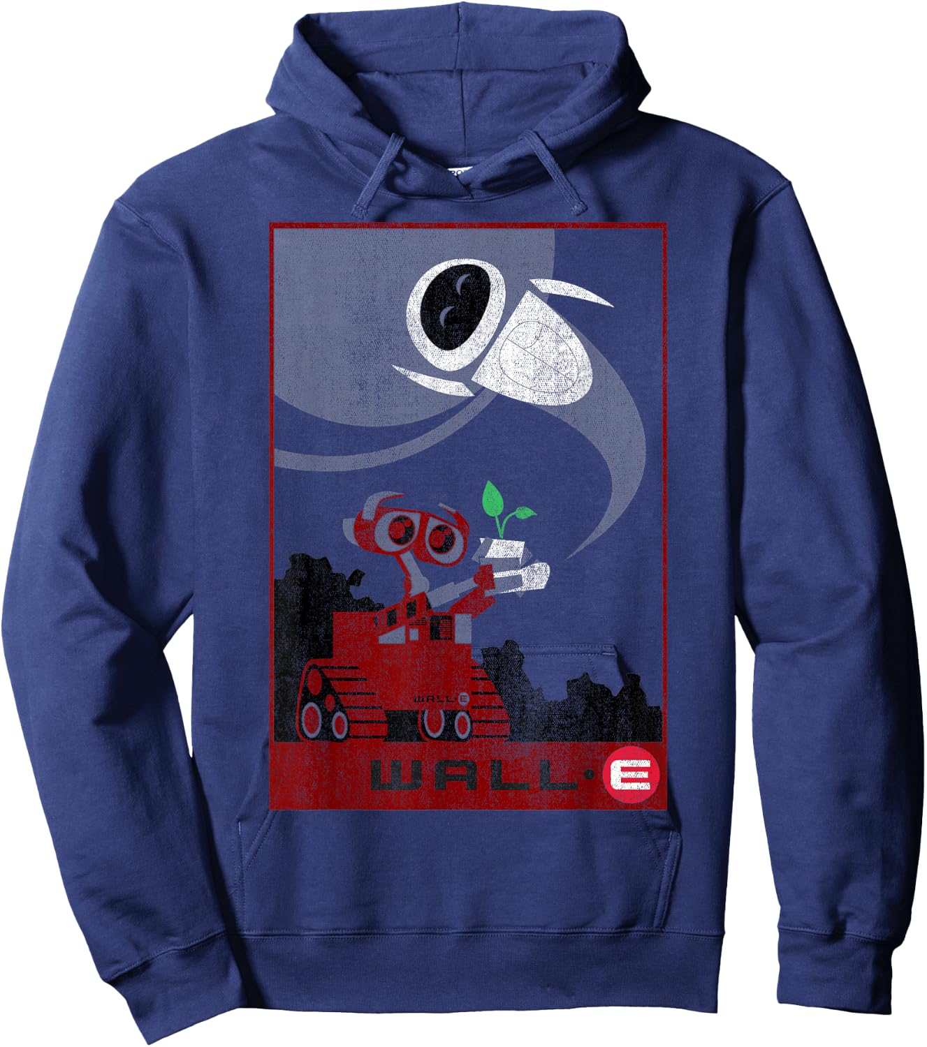 Disney Pixar WALL-E & EVE Vintage Plant Sprout Travel Poster Hoodie - Hoodie | Navy
