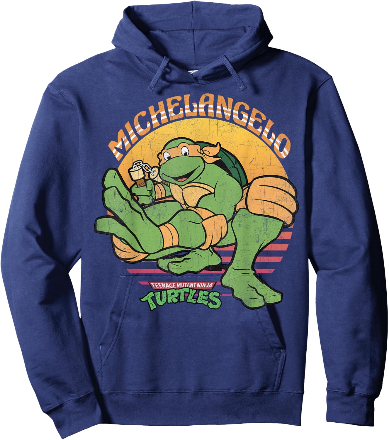 Teenage Mutant Ninja Turtles Michelangelo Sun -Shirt Hoodie - Hoodie | Navy