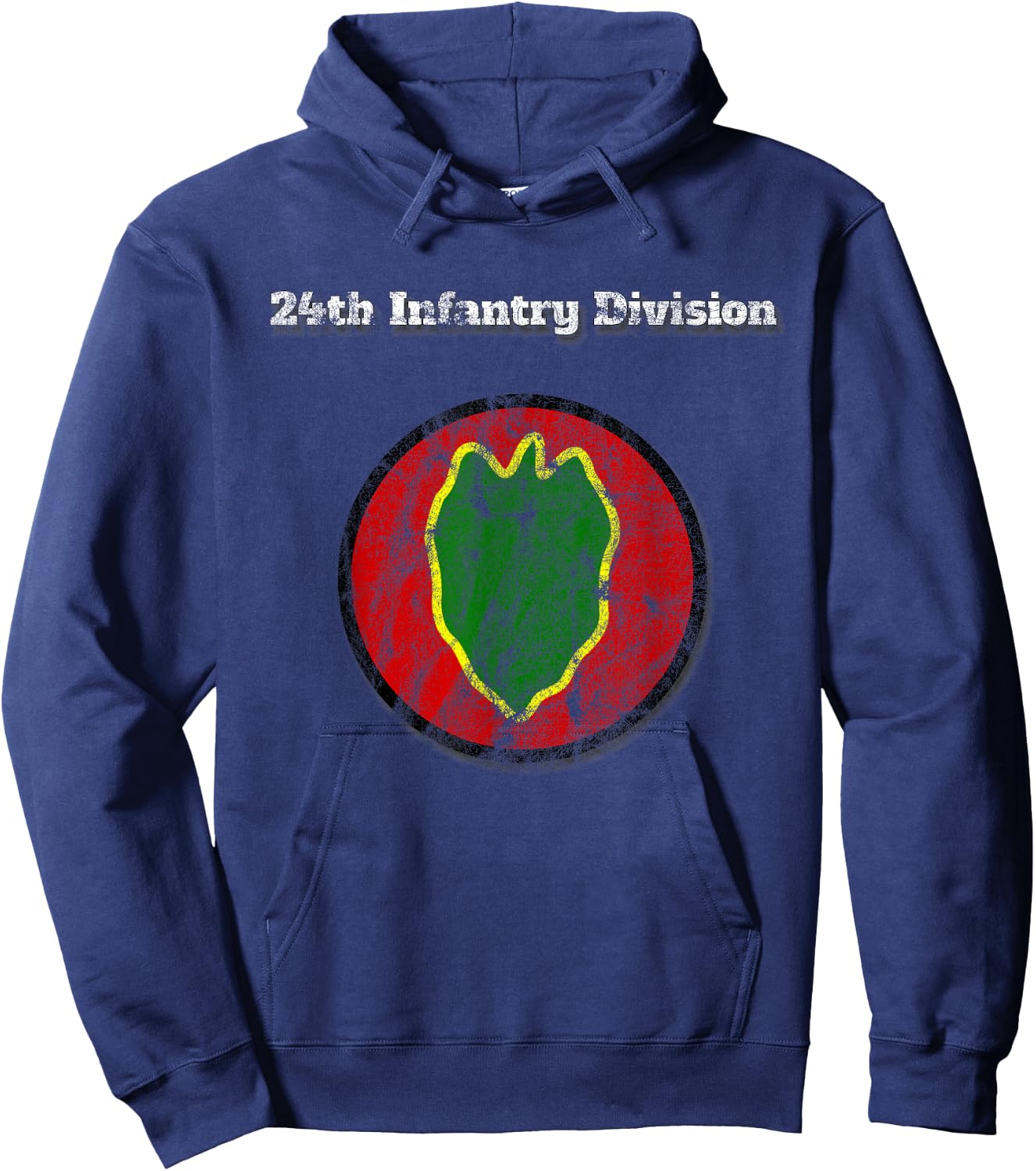 24th Infantry Division Distressed Military Design Hoodie - Hoodie | Navy