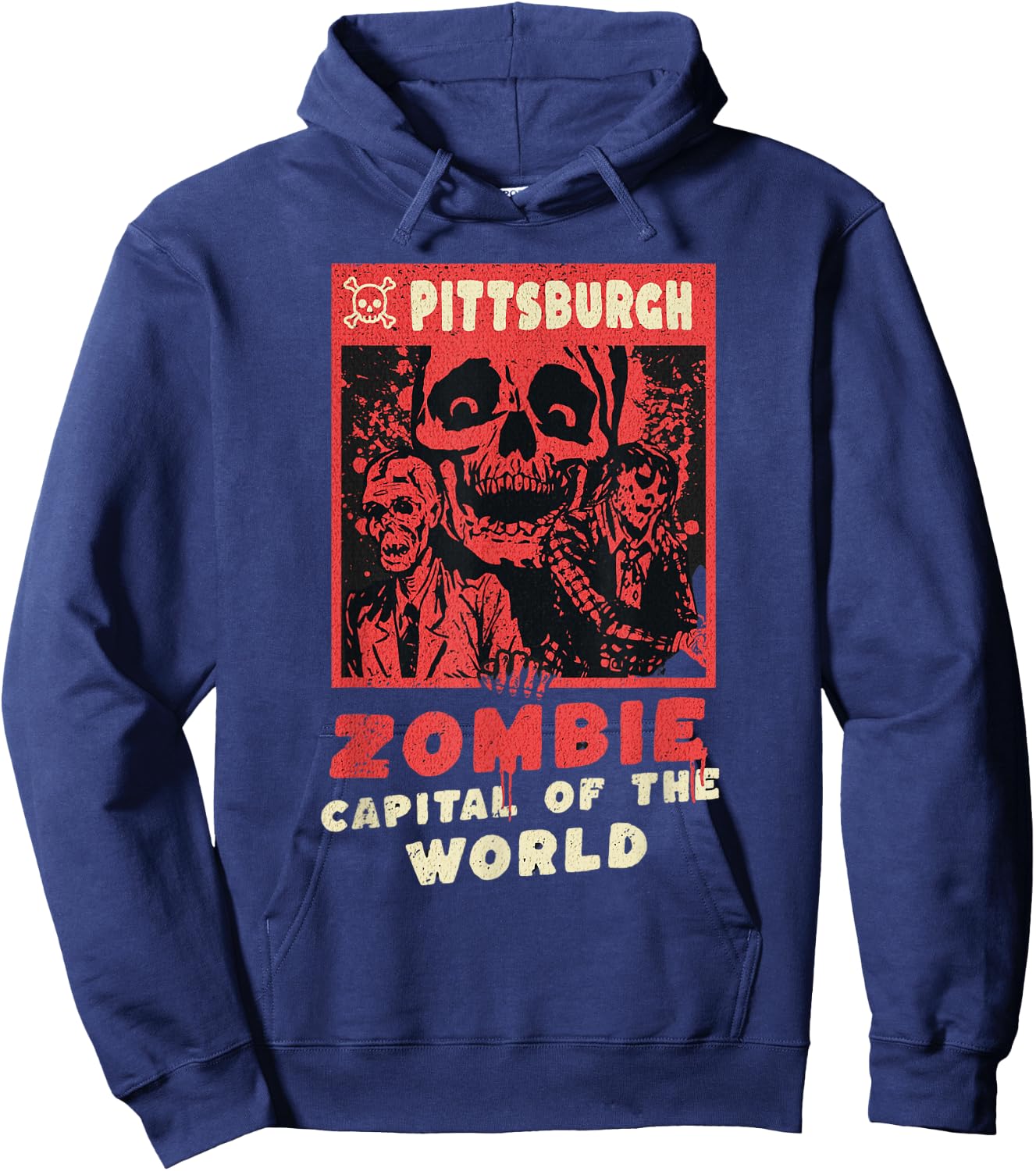 Pittsburgh - Zombie Capital of the World - Funny Halloween Hoodie - Hoodie | Navy
