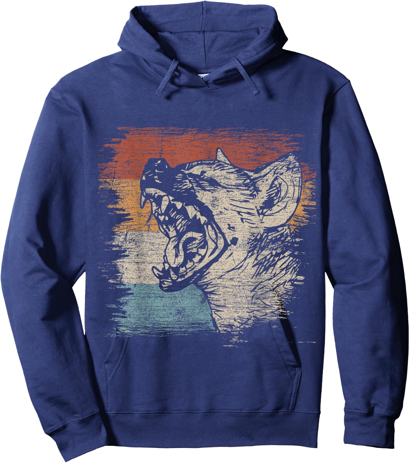 Zoo Keeper Africa Animal Safari Gift Hyena Laughing Hyena Black Adult Small Classic Fit Short Sleeve Cotton 60% Polyester 40% Hoodie - Hoodie | Navy