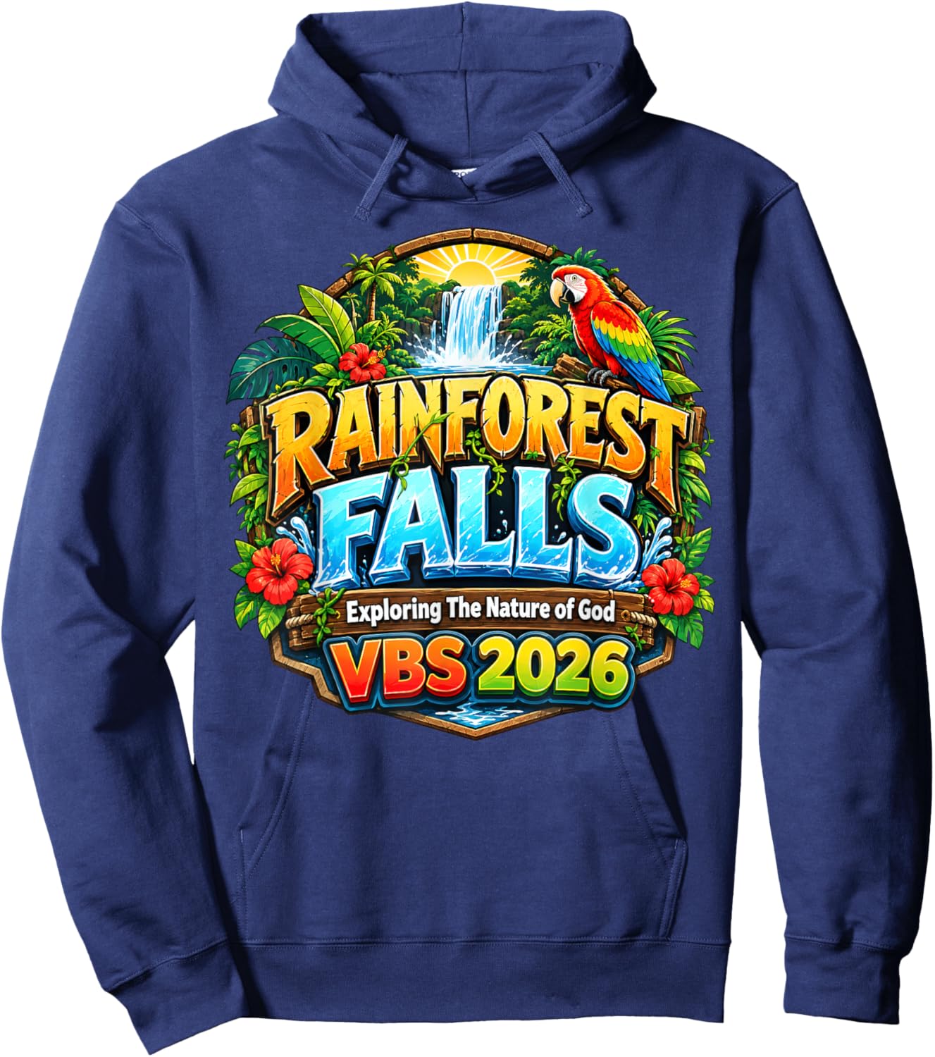Rainforest Falls Exploring The Nature of God VBS 2026 Hoodie - Hoodie | Navy