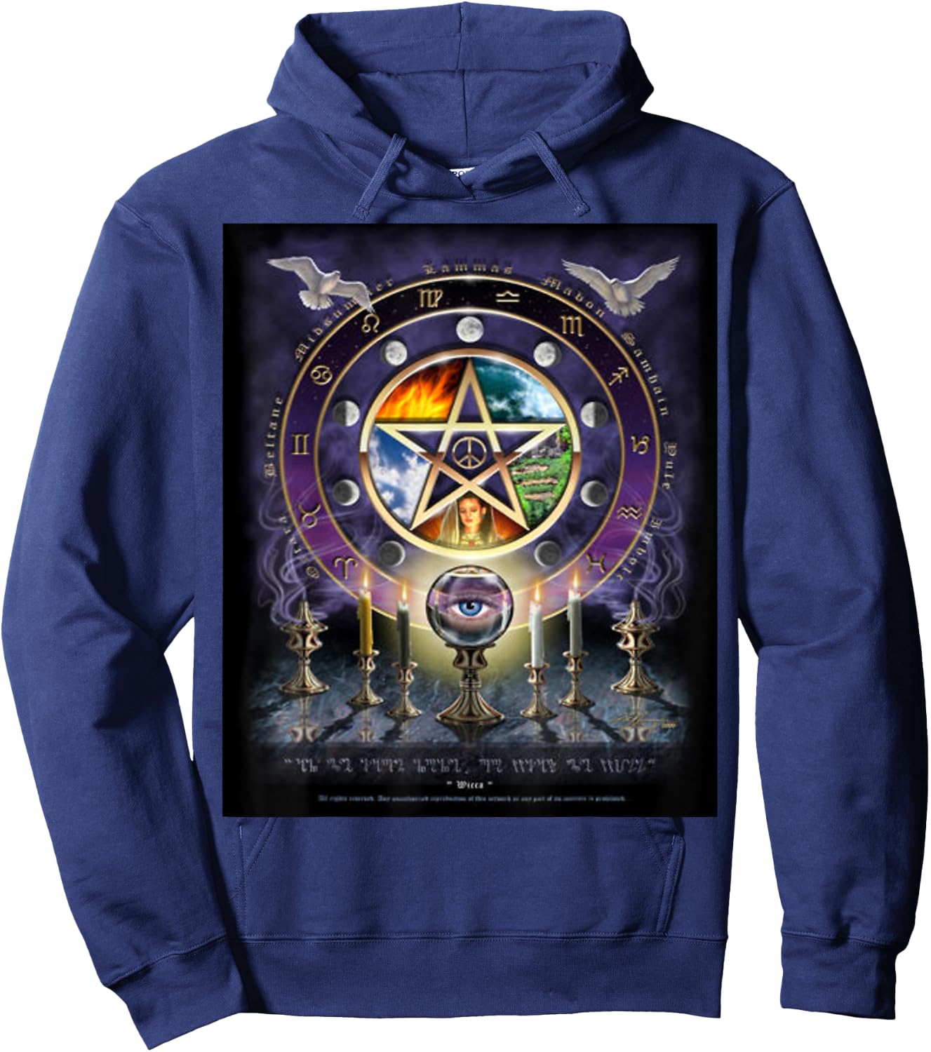 Witches Magical Altar Pentagram Witchcraft Pagan Wicca Hoodie - Hoodie | Navy