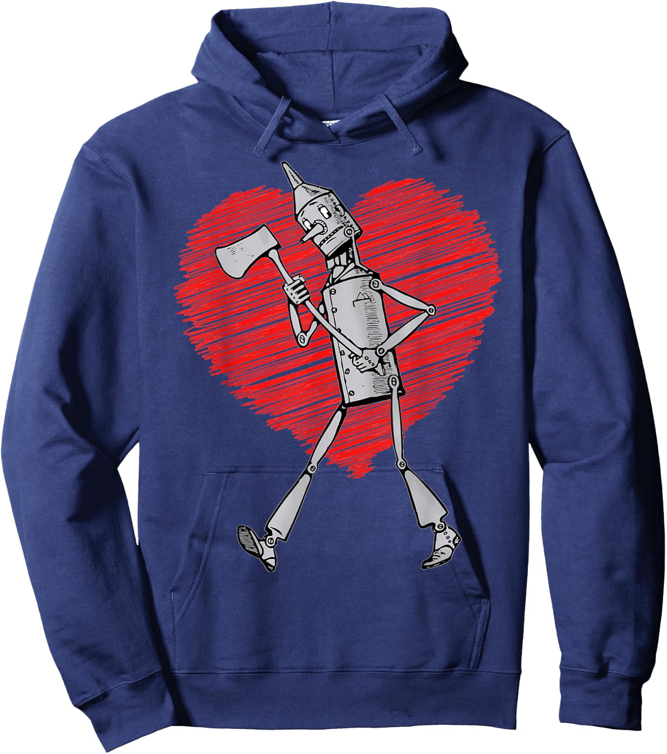 Vintage Wizard of Oz Tin Man Scribble Heart Land of Oz Hoodie - Hoodie | Navy
