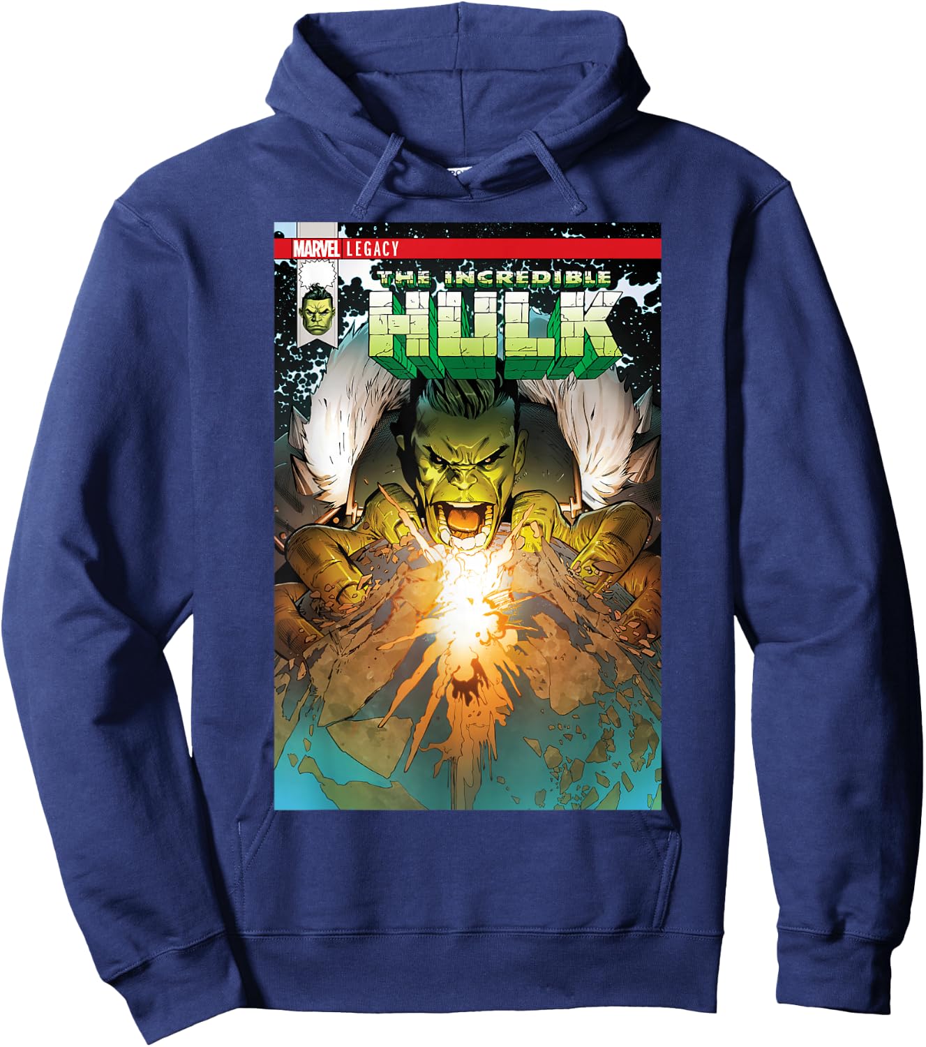 Marvel Hulk Earth Crusher Legacy Comic Cover Graphic Hoodie - Hoodie | Navy
