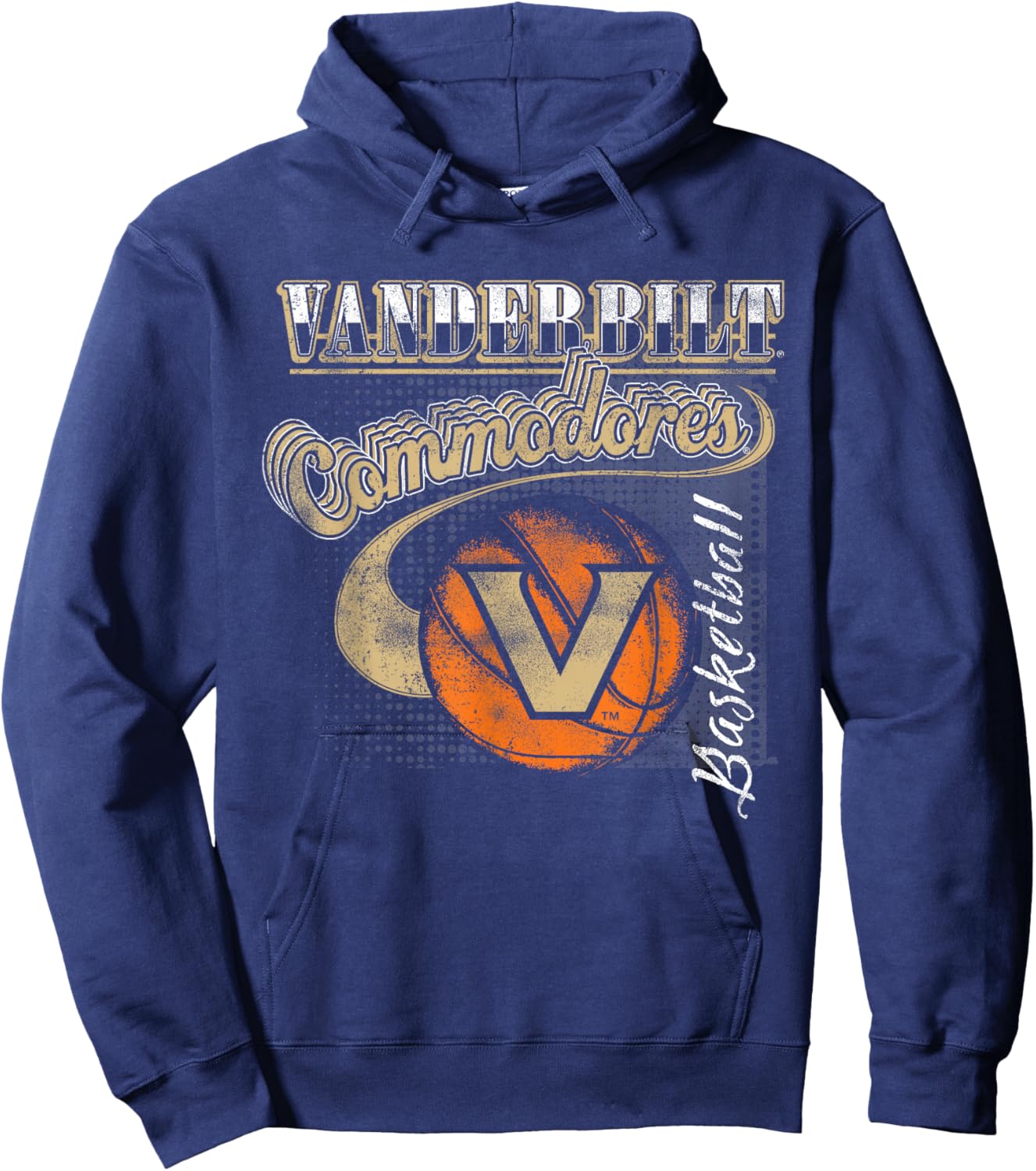 Vanderbilt Commodores Basketball Retro Black Hoodie - Hoodie | Navy