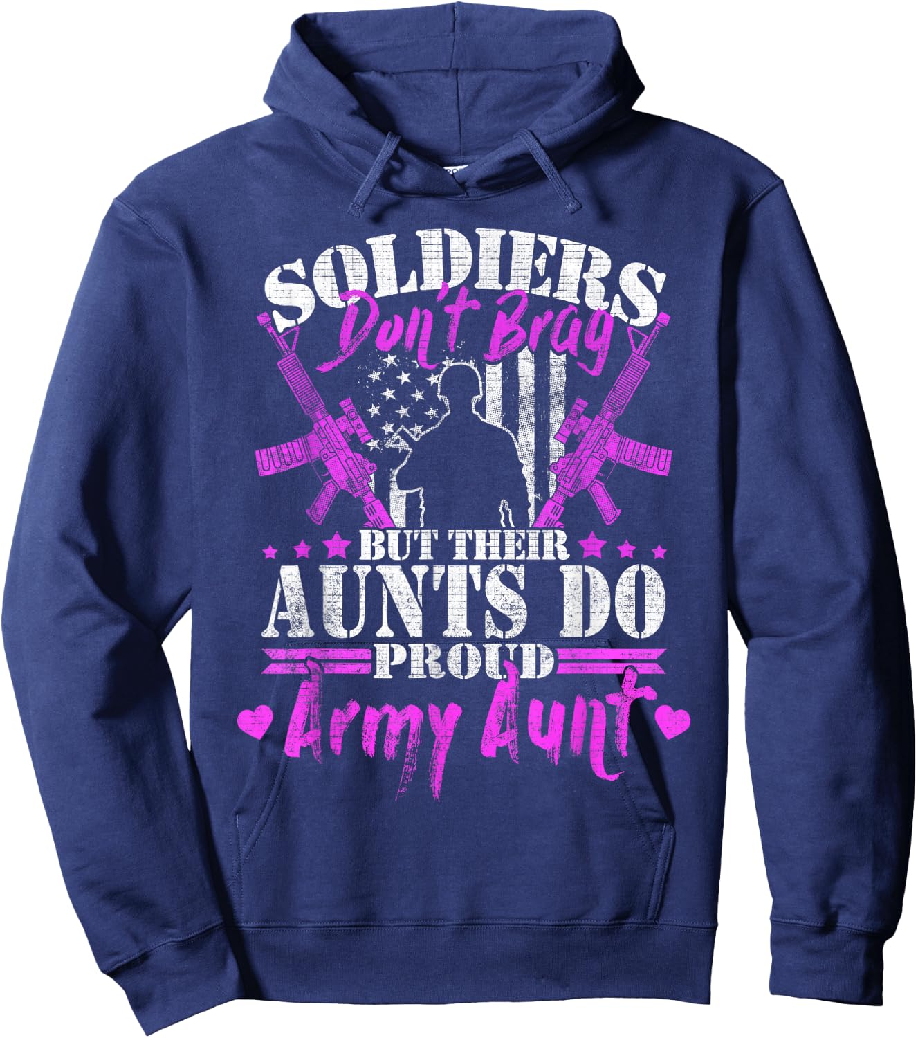Soldiers Don't Brag Proud Army Aunt Pride Military Auntie Hoodie - Hoodie | Navy