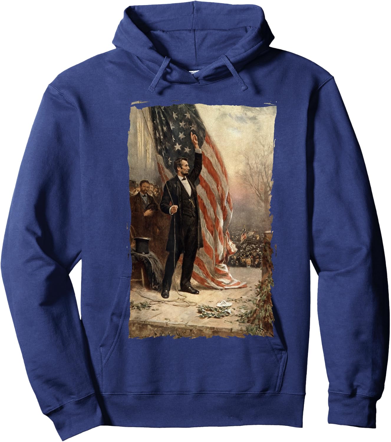 4th of July Independence Day American Flag Abraham Lincoln Kids Men Hoodie - Hoodie | Navy