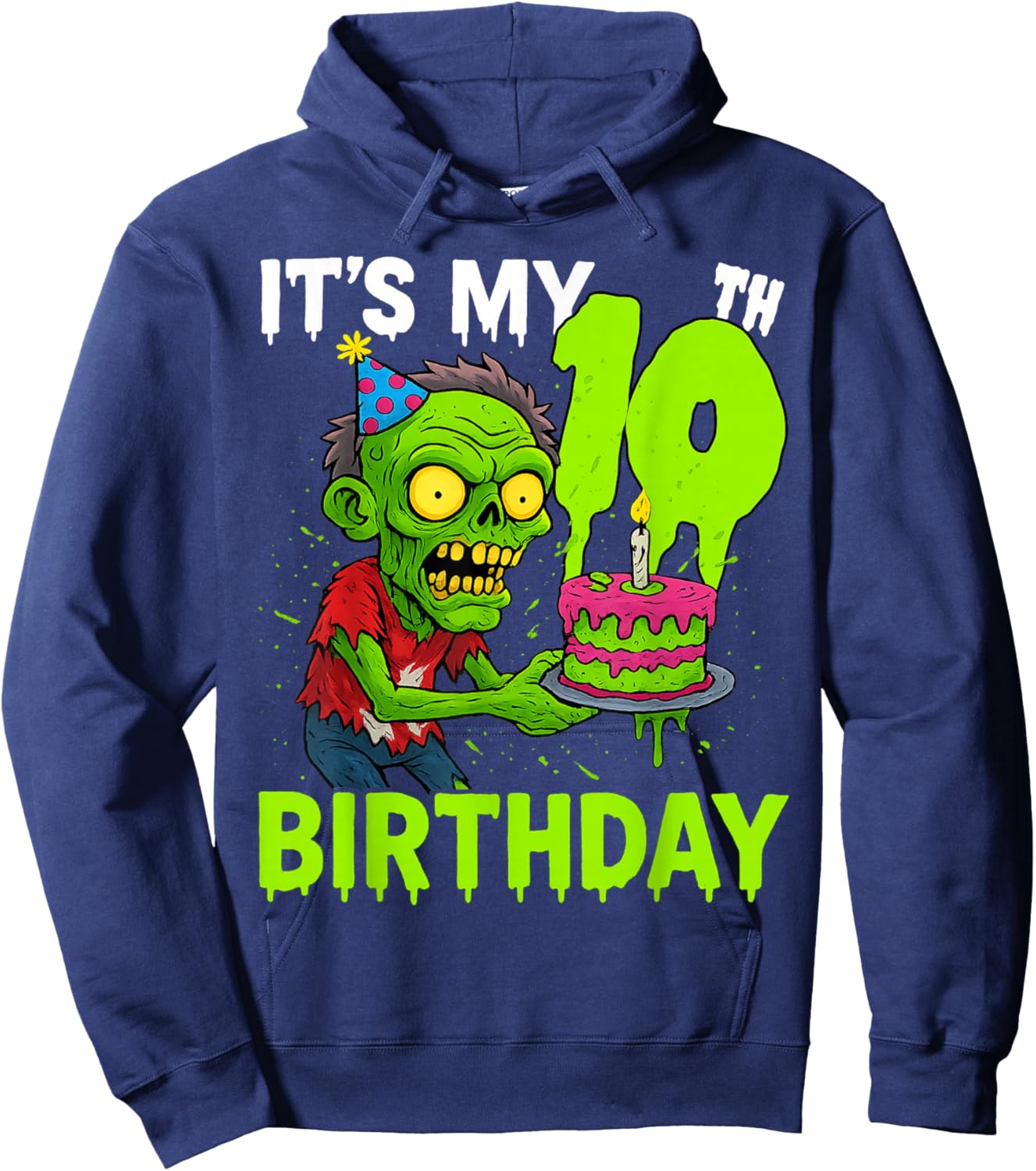 It's My 10th Birthday Zombie Lover for Halloween Girls Boys Hoodie - Hoodie | Navy