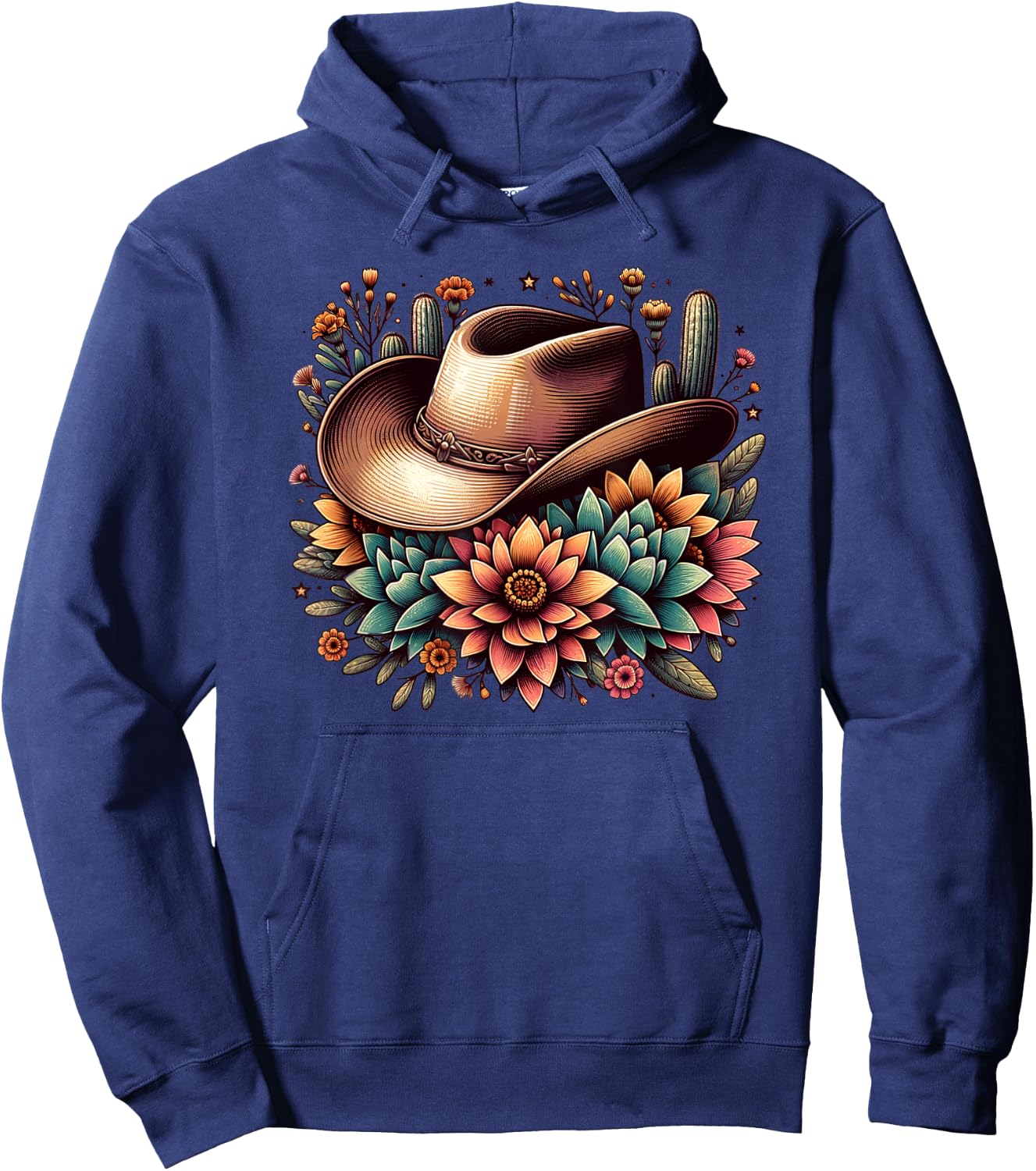 Vintage Cowgirl Cowboy Western Country Rodeo Hoodie - Hoodie | Navy