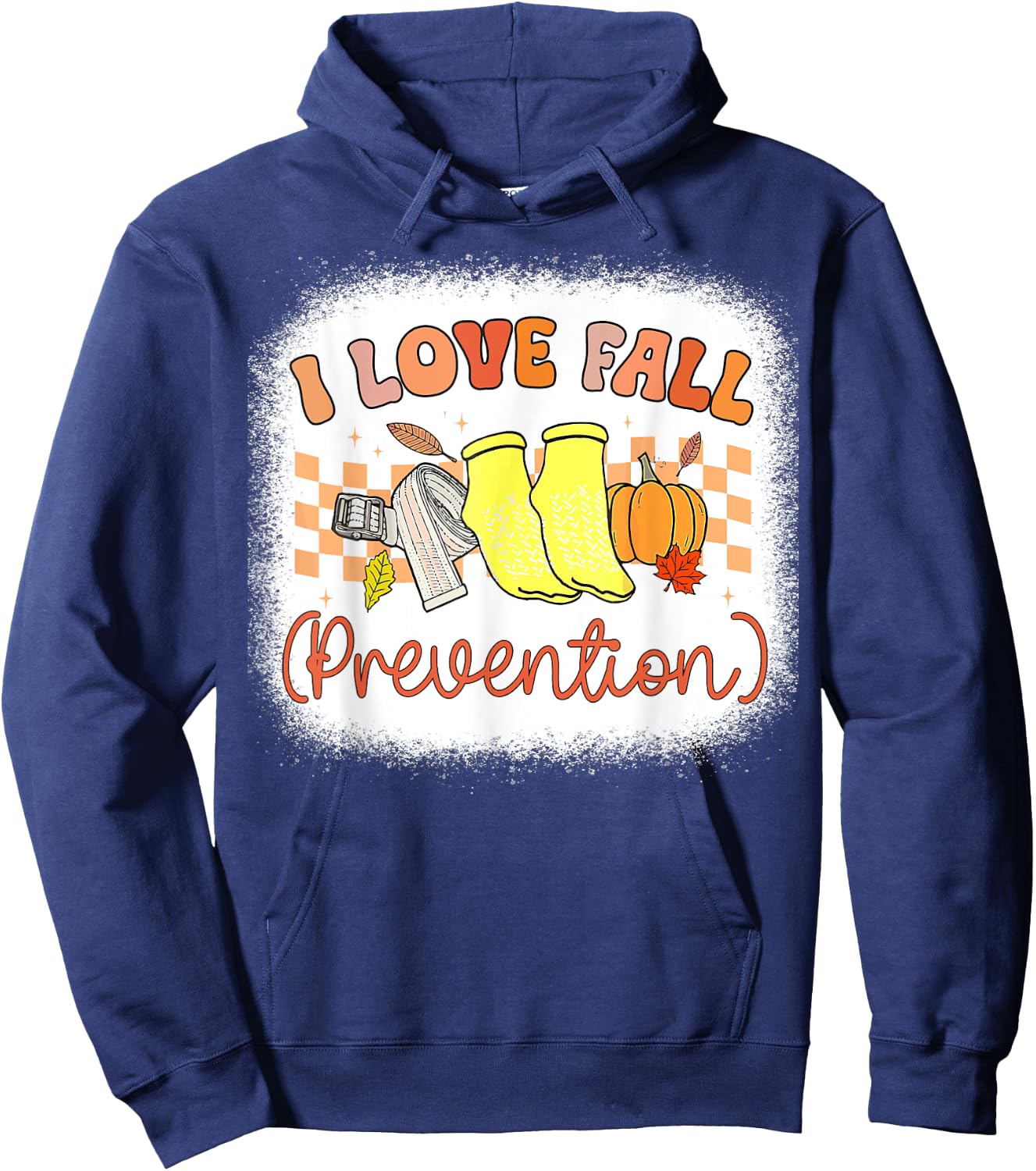 I Love Fall Prevention Nurse Physical Therapy Fall Retro Hoodie - Hoodie | Navy