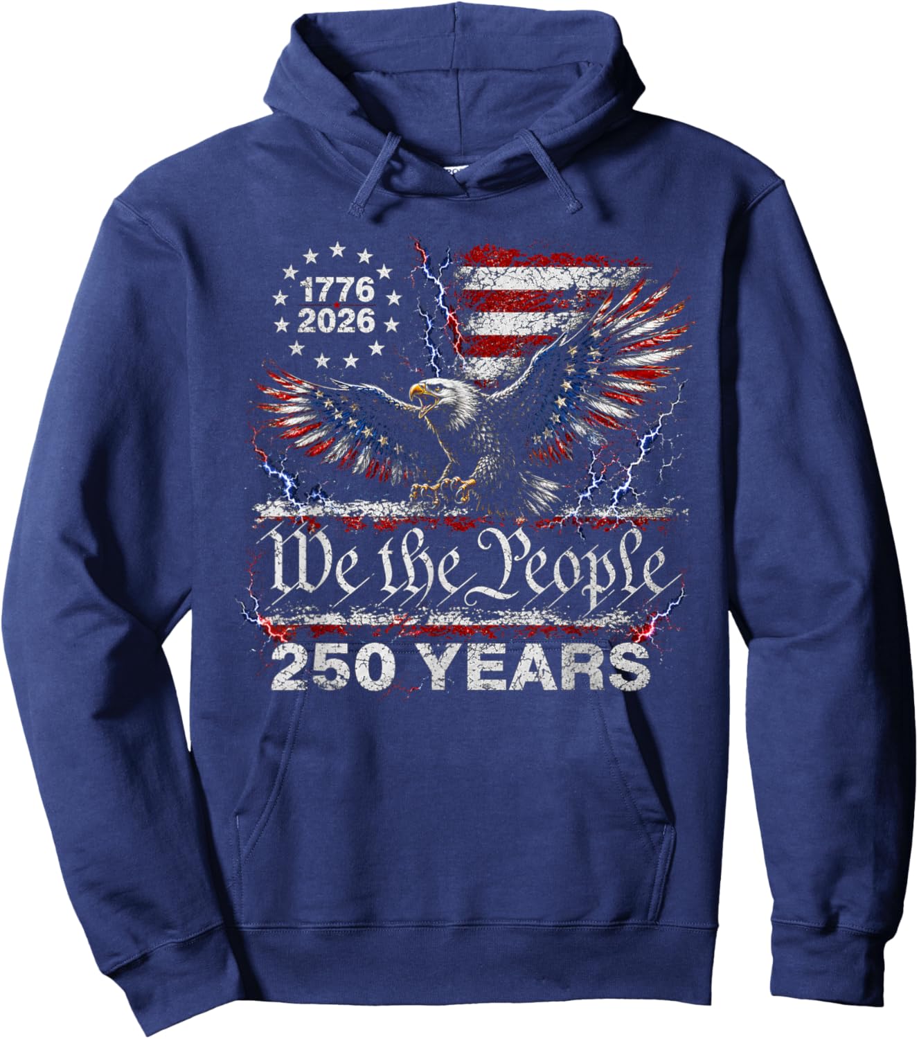 250 Years American Anniversary 1776 2026 250th 4th July Hoodie - Hoodie | Navy