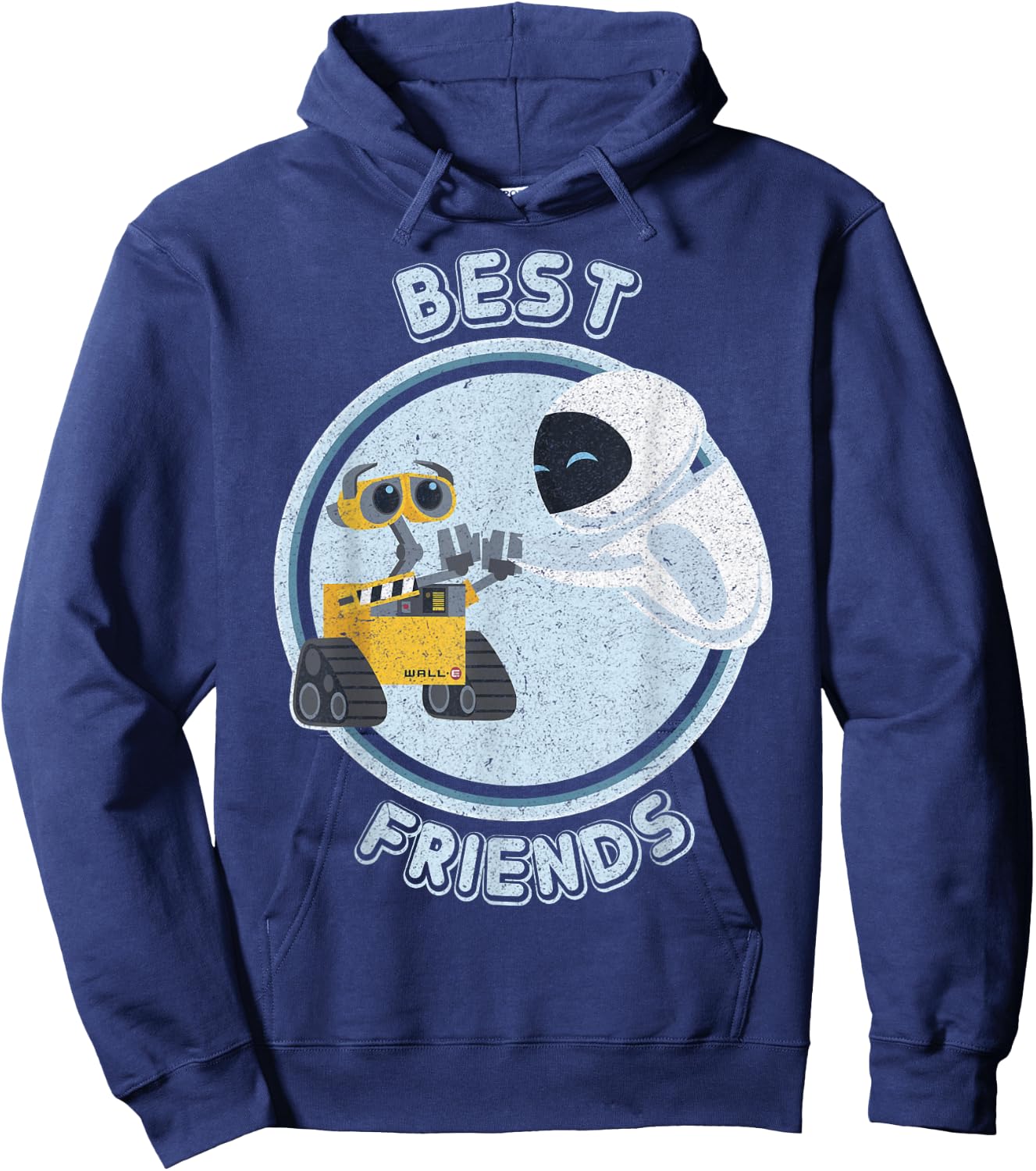 Disney Pixar Wall-E & EVE Best Friends High Five Vintage Hoodie - Hoodie | Navy