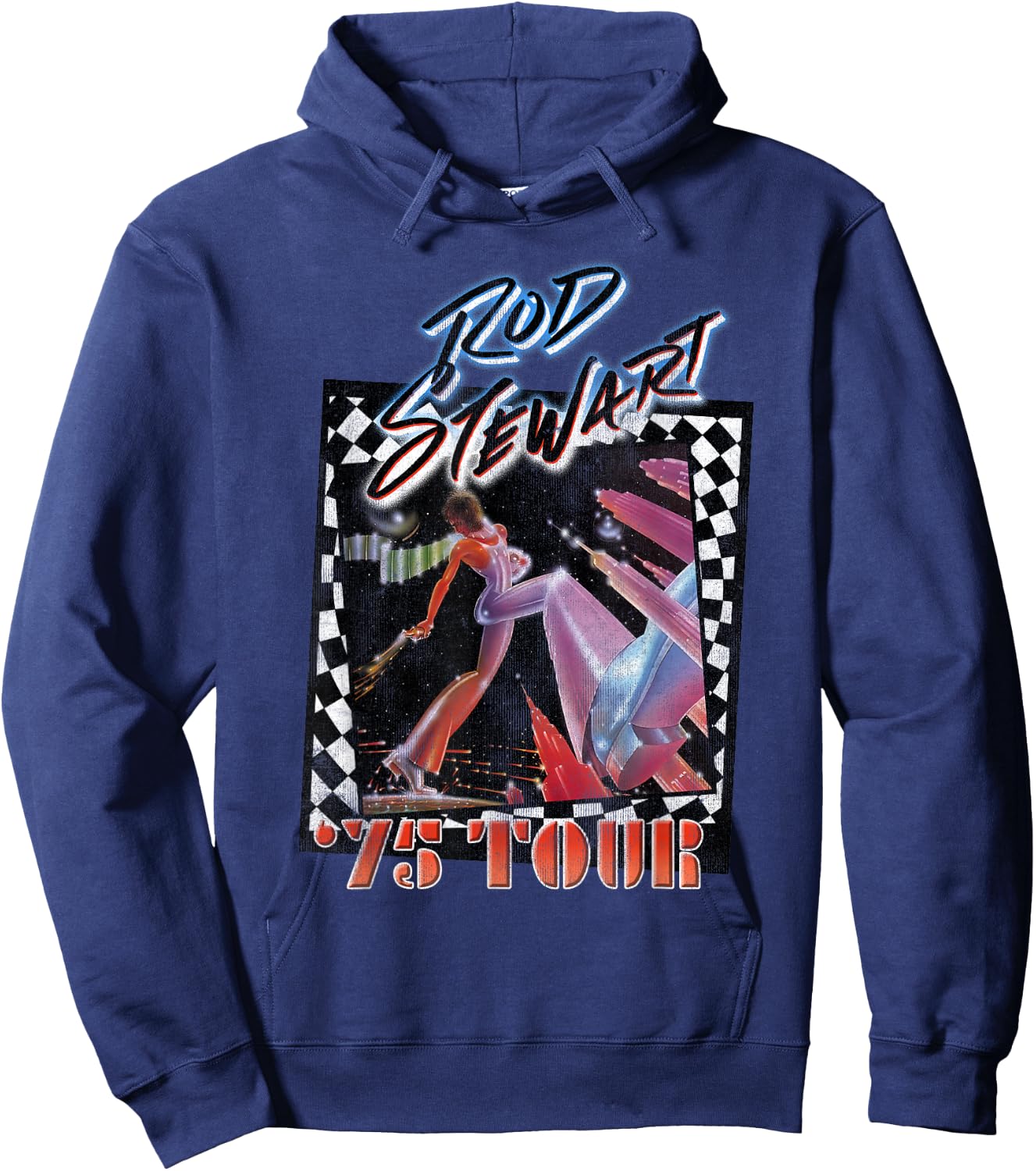 Rod Stewart 75 Tour Retro Hoodie - Hoodie | Navy