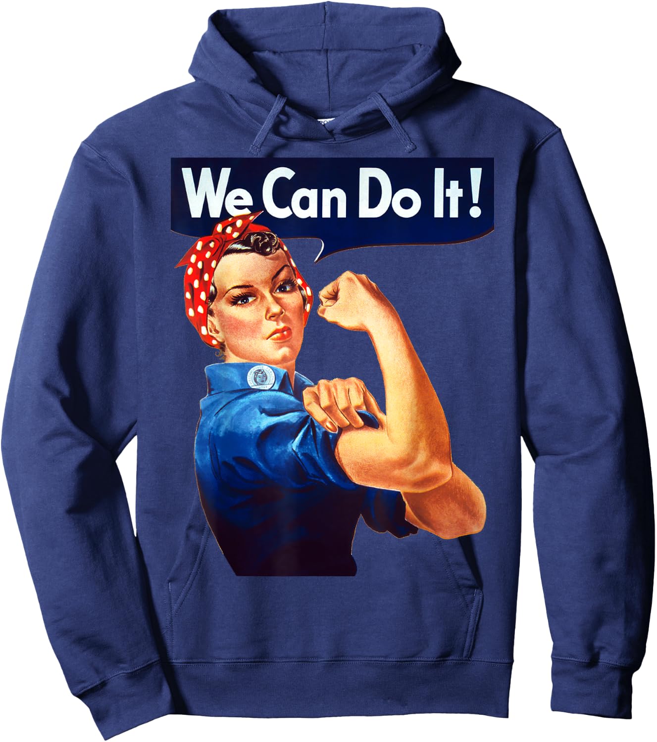 Rosie The Riveter Poster We Can Do It Feminist Retro Hoodie - Hoodie | Navy