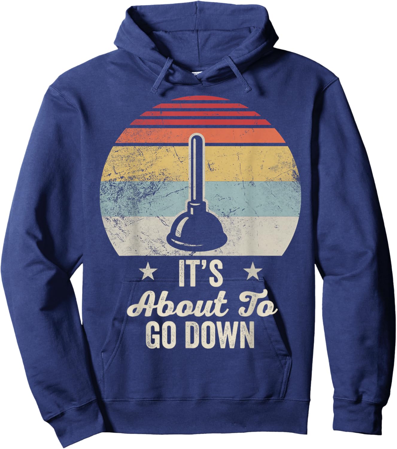 It's About to Go Down Plunger Graphic Hoodie - Hoodie | Navy