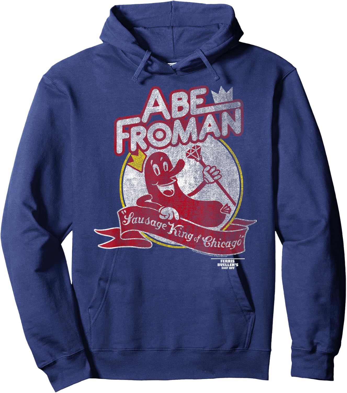 Ferris Bueller's Day Off Abe Froman Sausage King of Chicago Hoodie - Hoodie | Navy