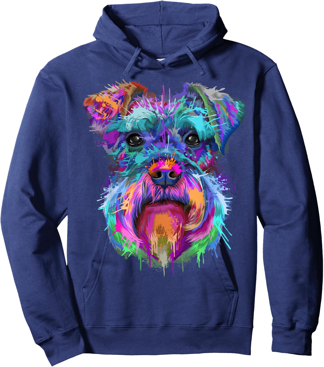 Schnauzer Splash Art | Cute Schnauzer Owners Gifts Hoodie - Hoodie | Navy