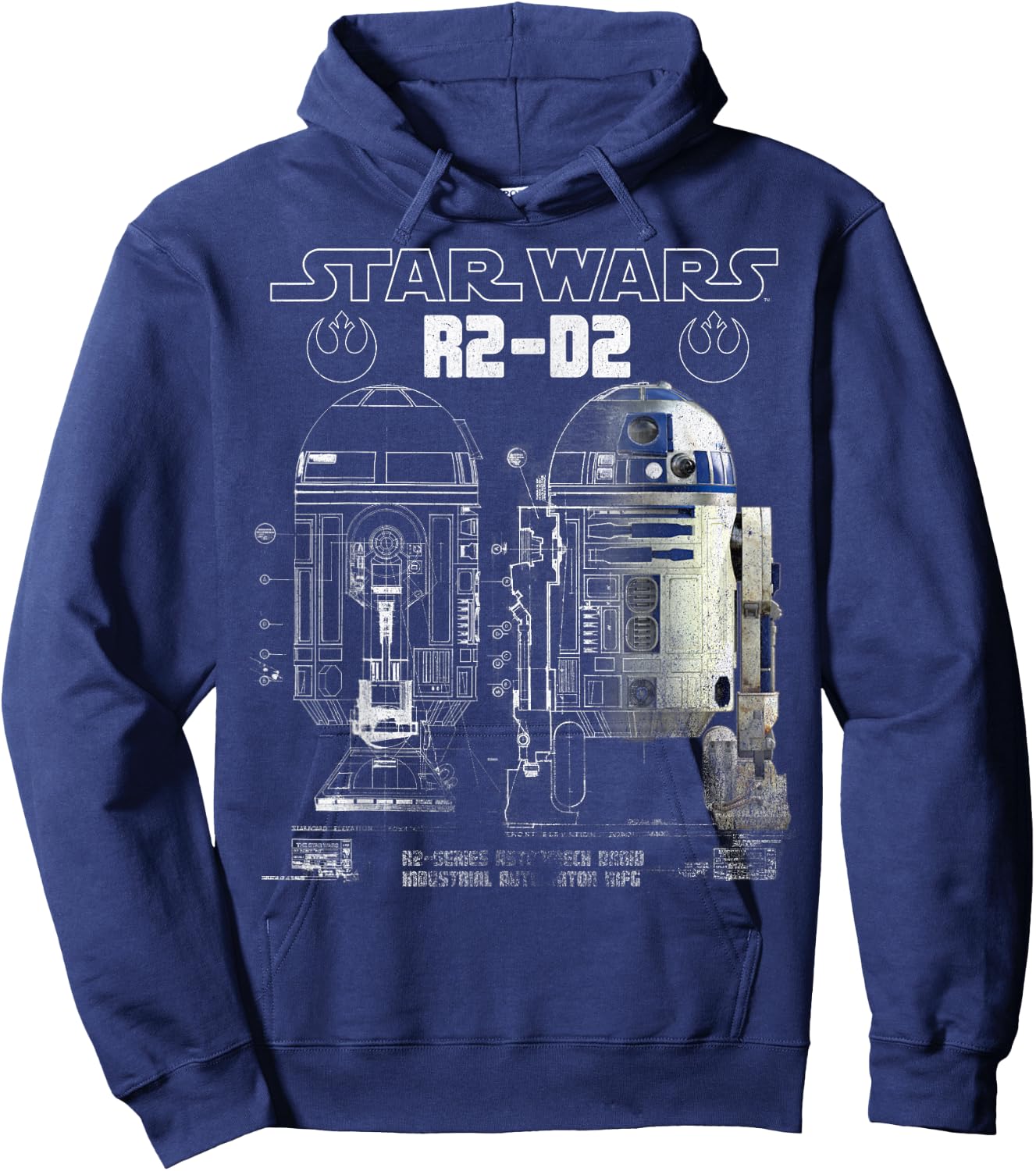 Star Wars R2-D2 Astromech Droid Schematic Graphic Hoodie - Hoodie | Navy