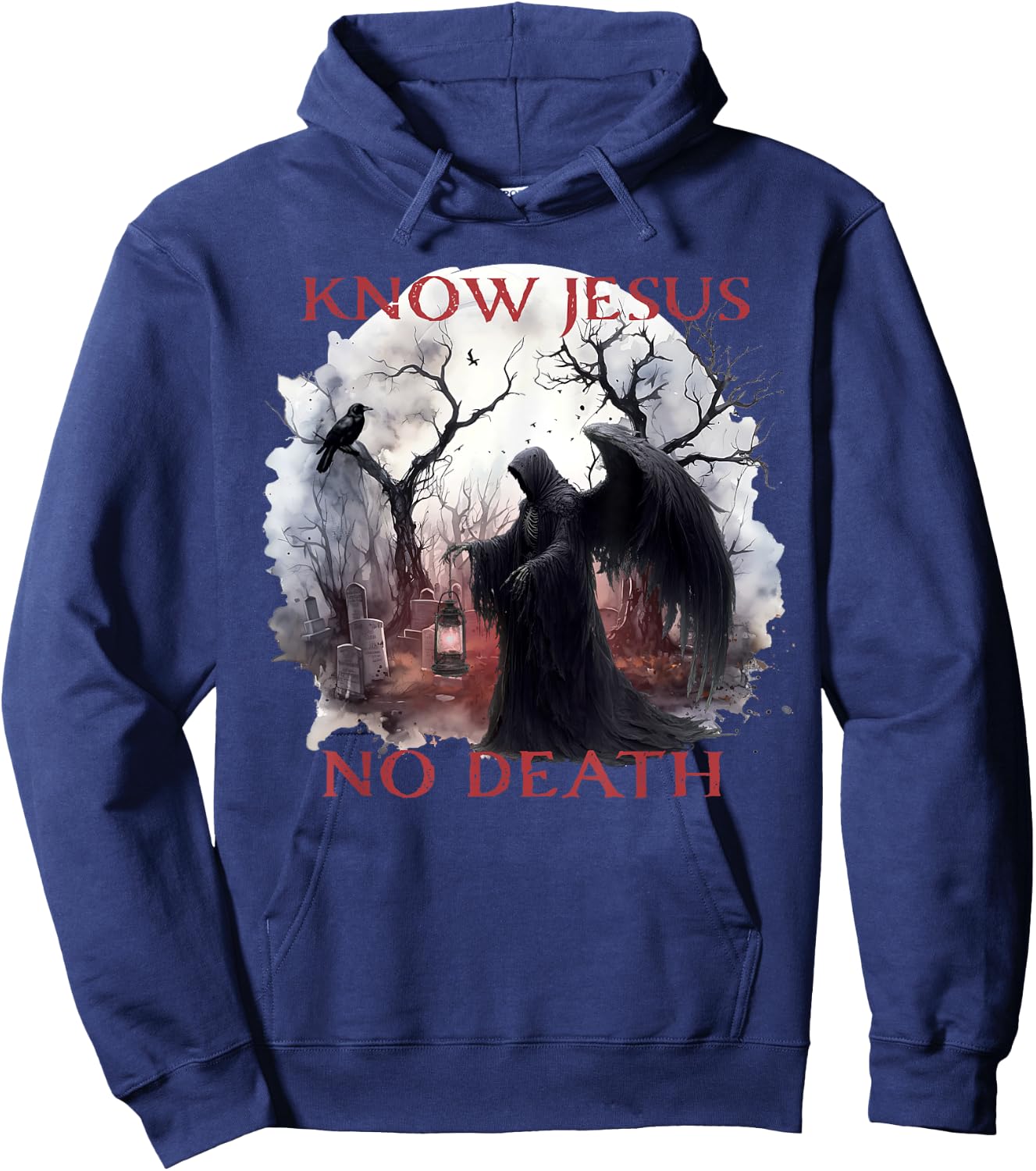 Christian Halloween Know Jesus No Death, Angel Of Death Hoodie - Hoodie | Navy
