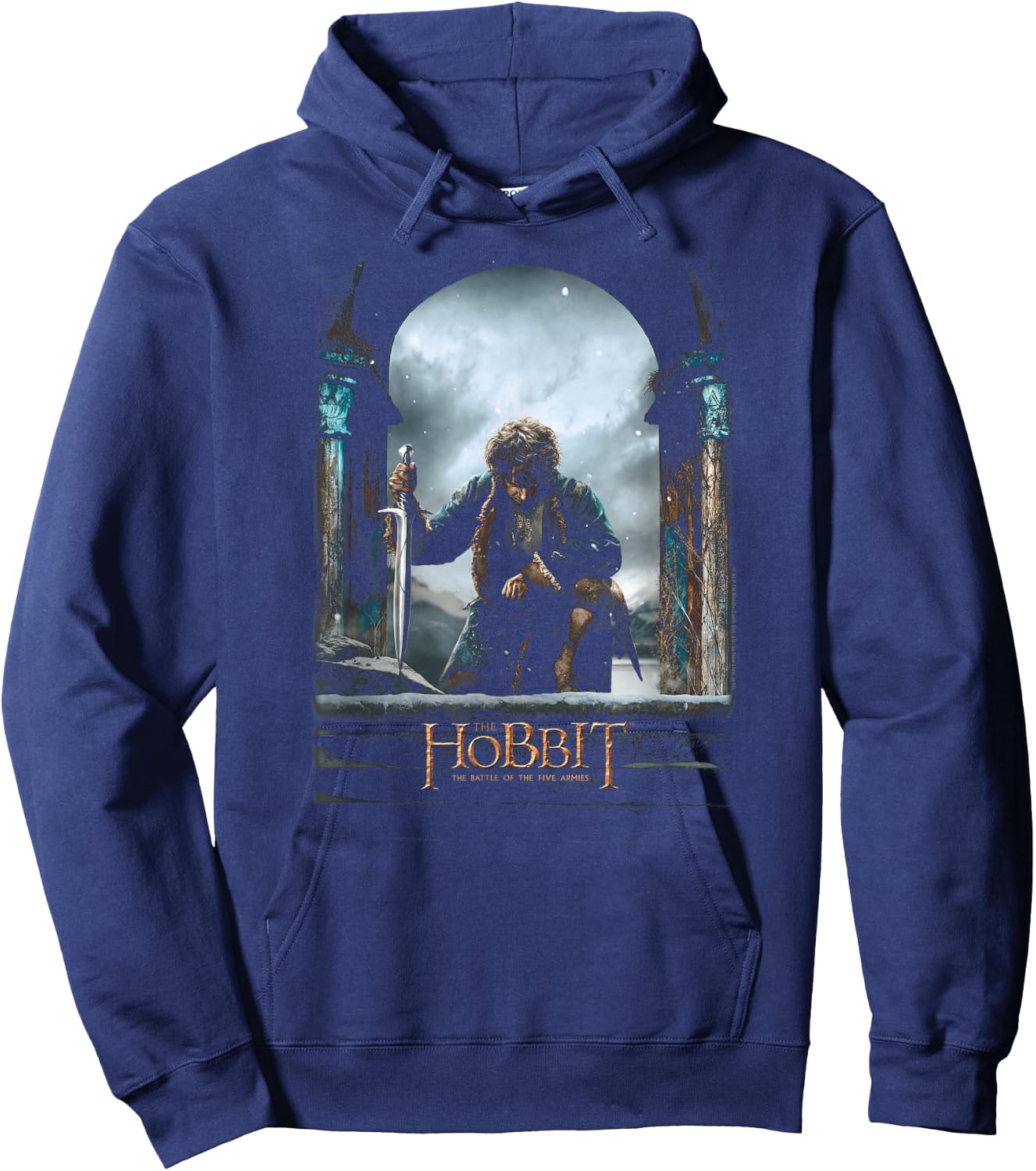 Hobbit Bilbo Kneel Poster T Shirt Hoodie - Hoodie | Navy