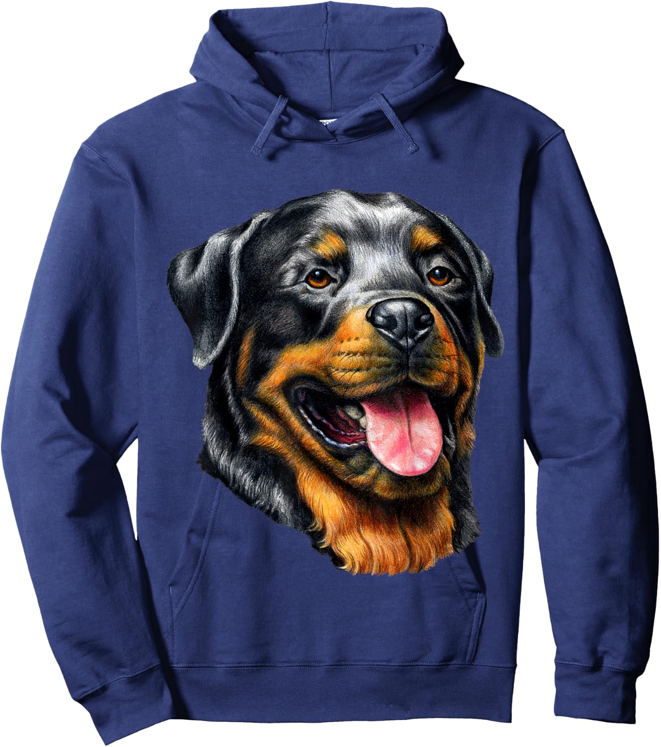 Face Portrait Watercolor Painting Rott Cool Dog Rottweiler Hoodie - Hoodie | Navy