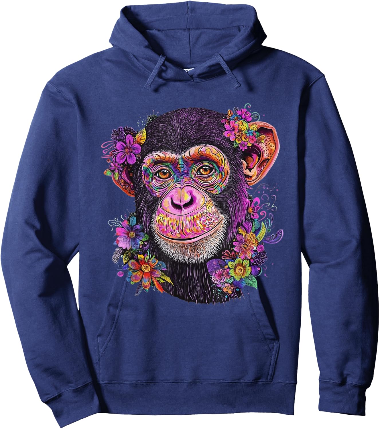 Aesthetic Chimpanzee Graphic Cute Chimpanzee Women Girls Hoodie - Hoodie | Navy