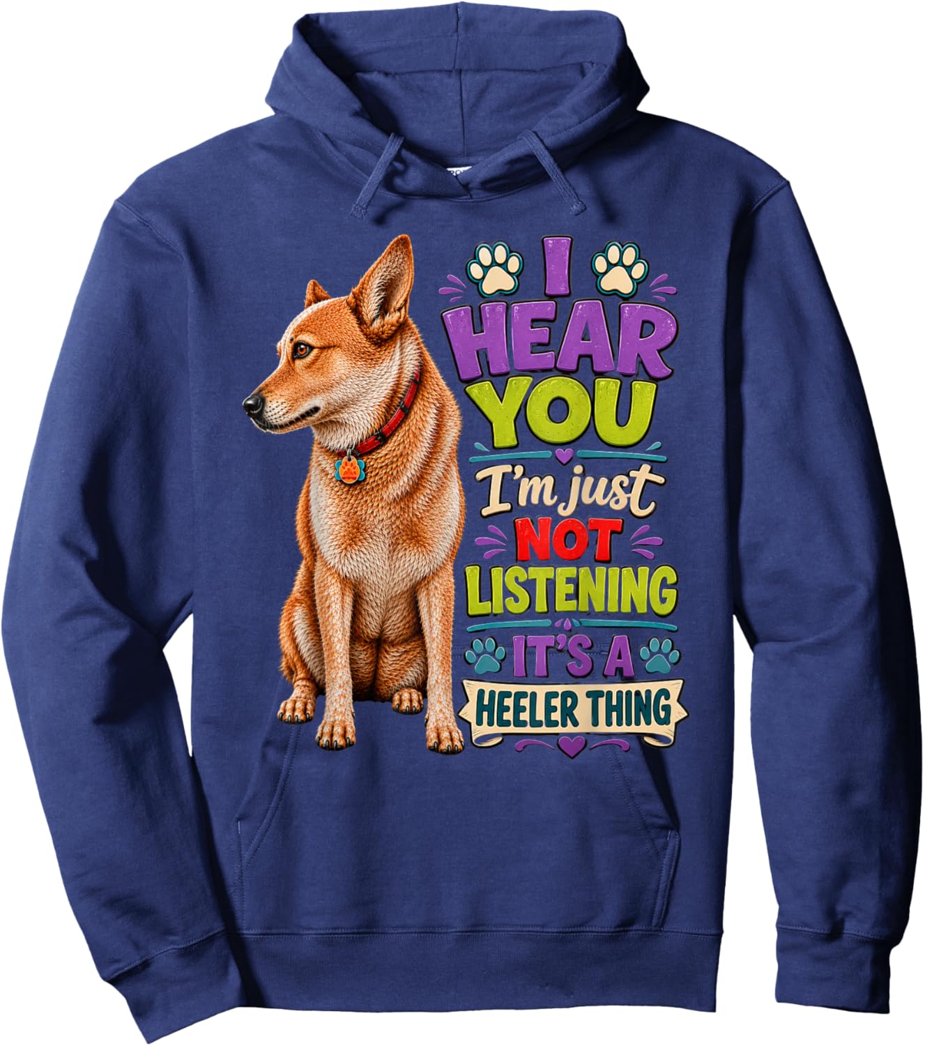 Red Heeler Farm Dog Sunset Australian Cattle Dog Shirt Hoodie - Hoodie | Navy