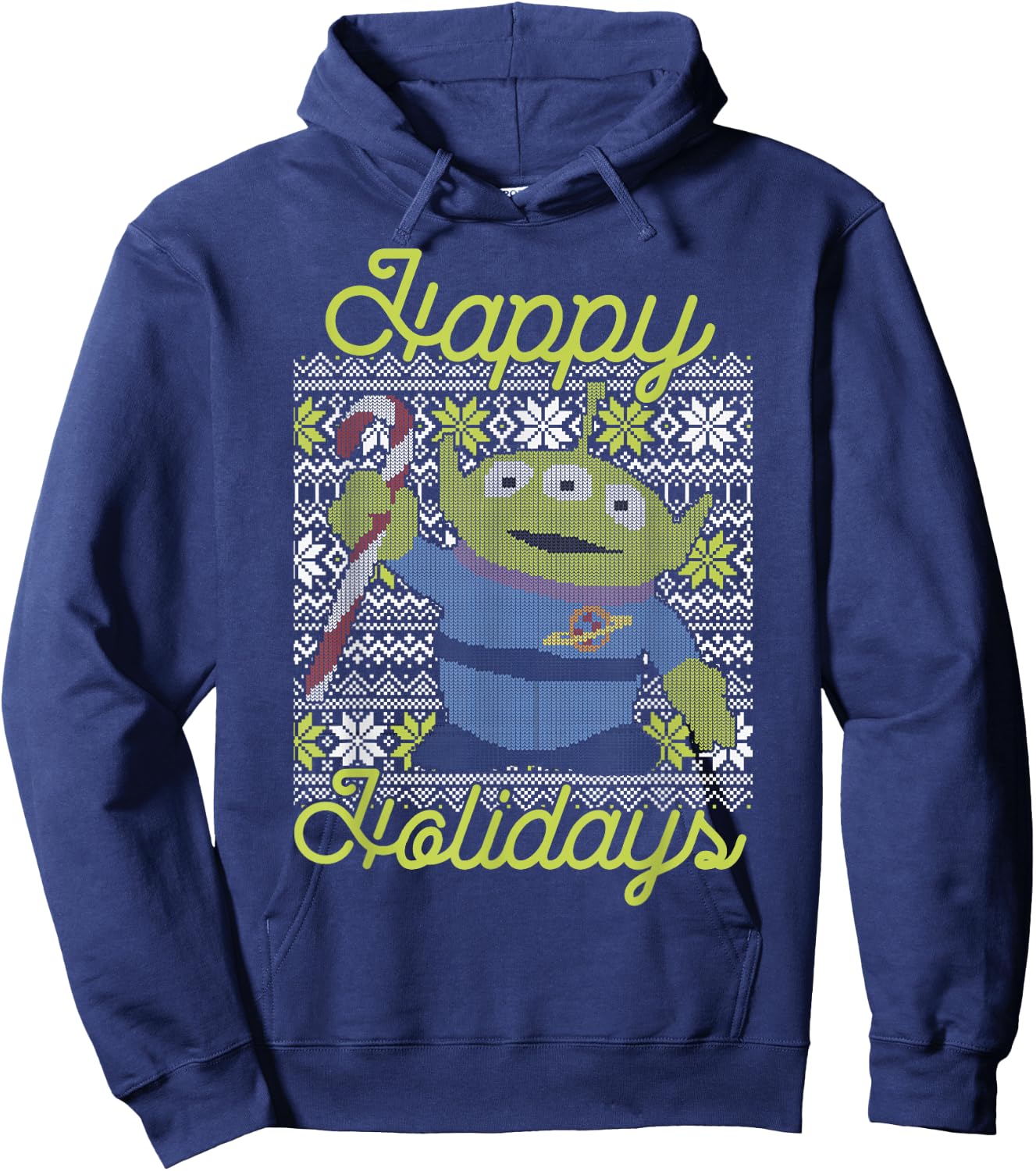 Disney Pixar Toy Story Christmas Alien Vintage Ugly Sweater Hoodie - Hoodie | Navy