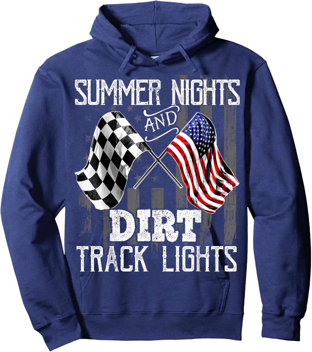 Summer Nights Dirt Track Lights Racing Motocross Gift Men Hoodie - Hoodie | Navy