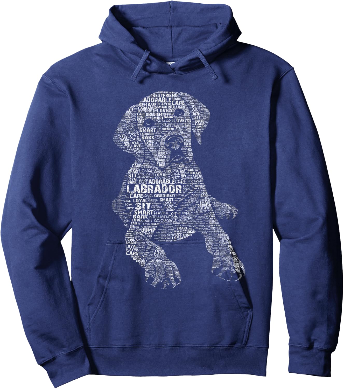 Yellow Chocolate Black Labrador Retriever - Caligram Style Hoodie - Hoodie | Navy